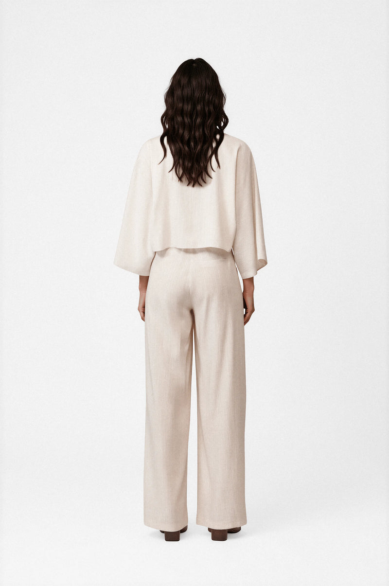 Short tie front linen shirt