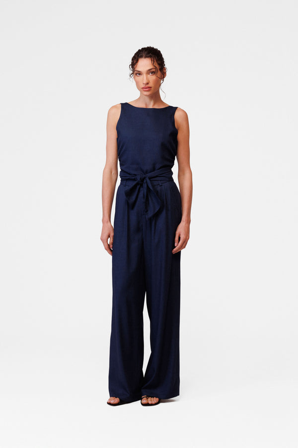Linen palazzo trousers