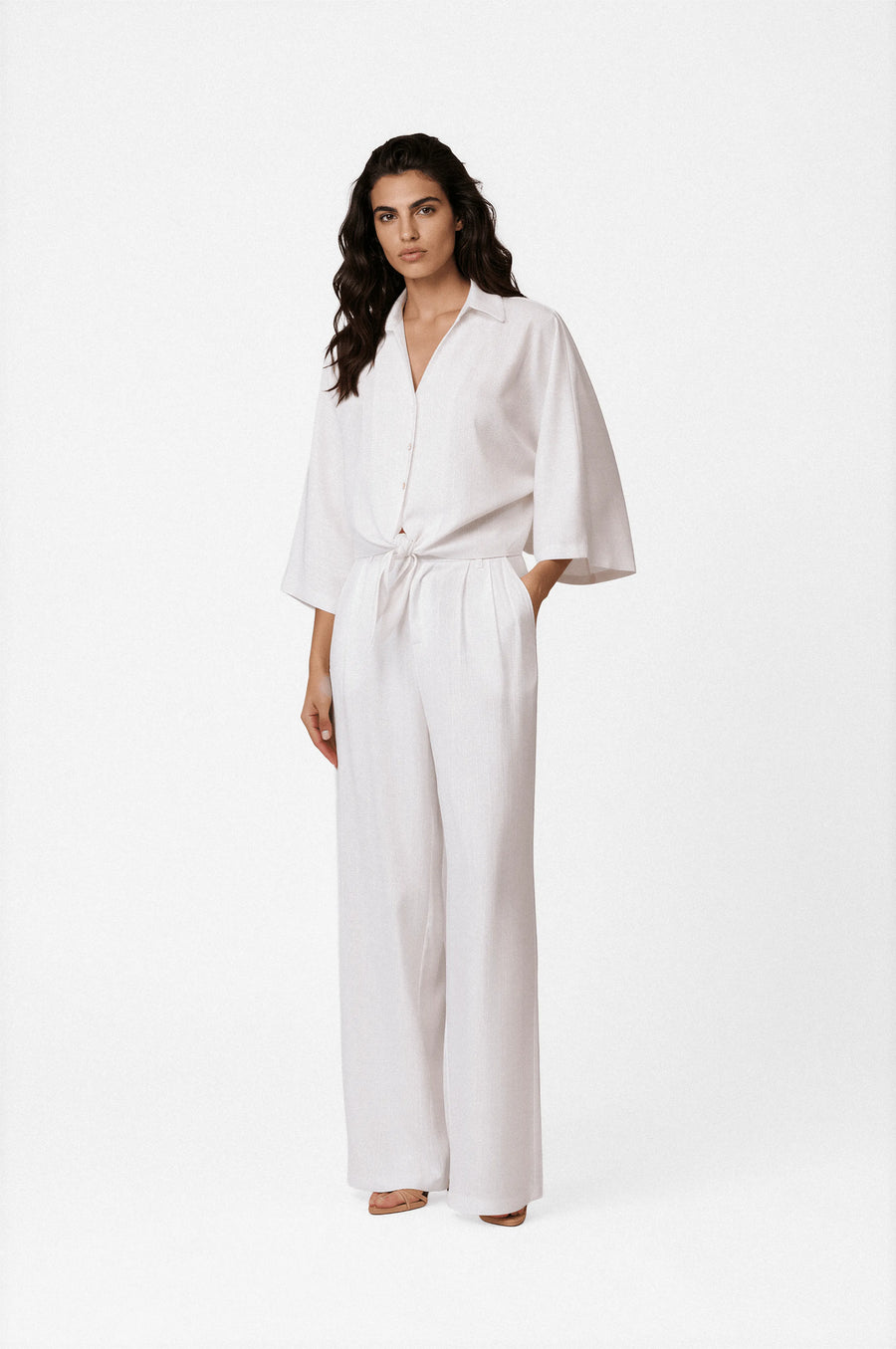 Linen palazzo trousers