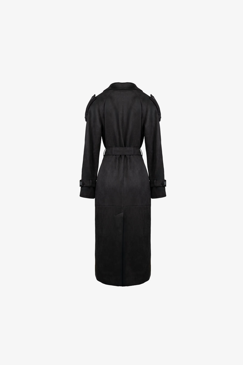 Manteau en coton suédé noir