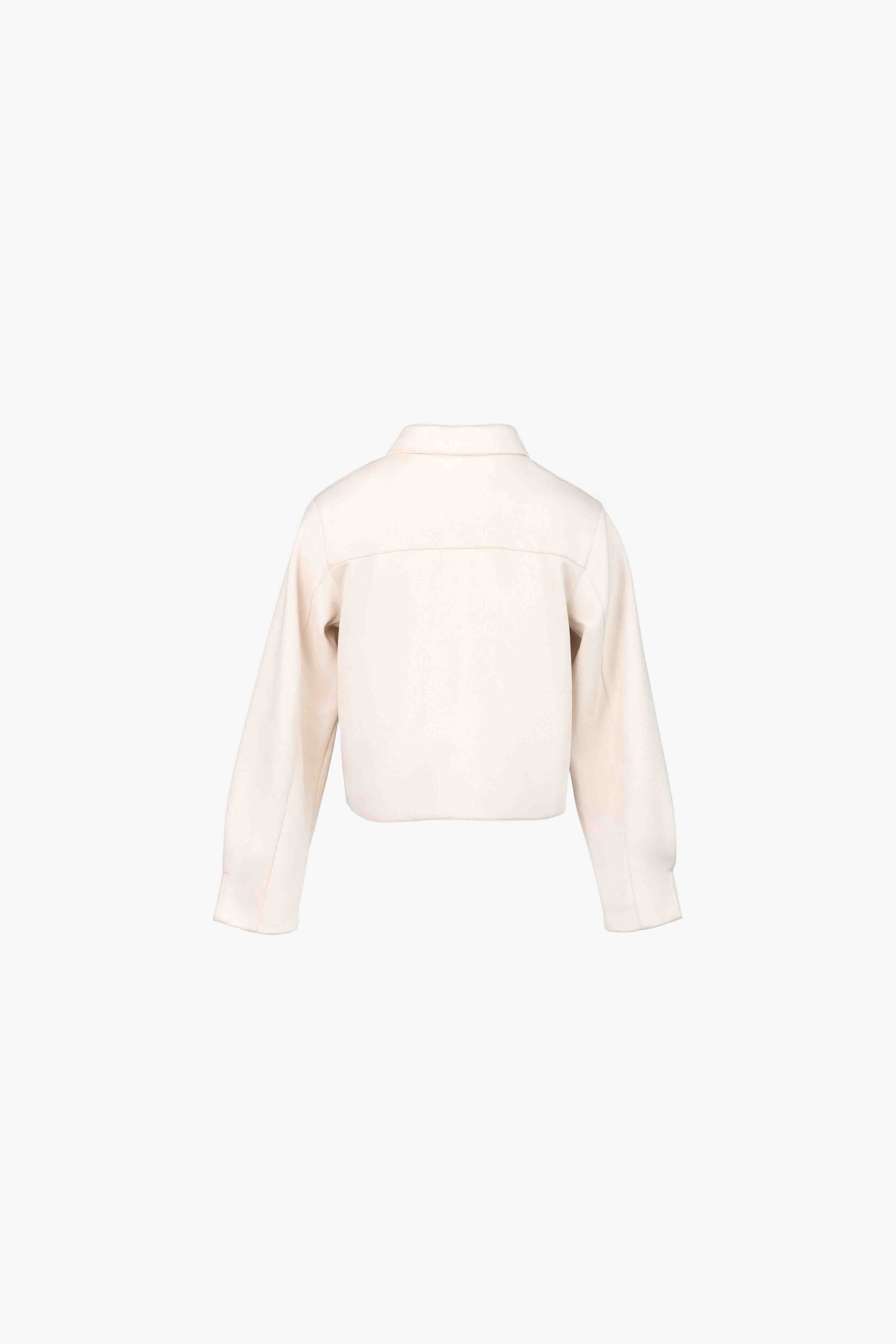 Veste en cuir de daim de coton beige clair