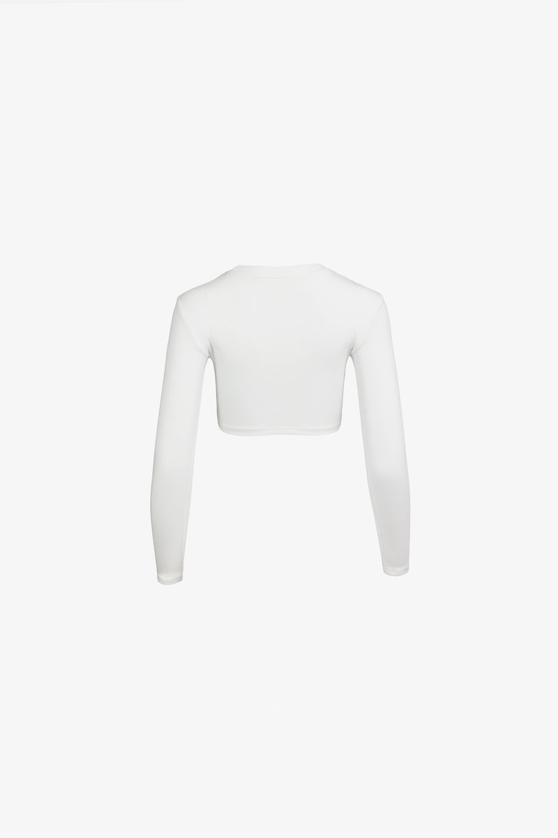 Top krótki z długimi rękawami