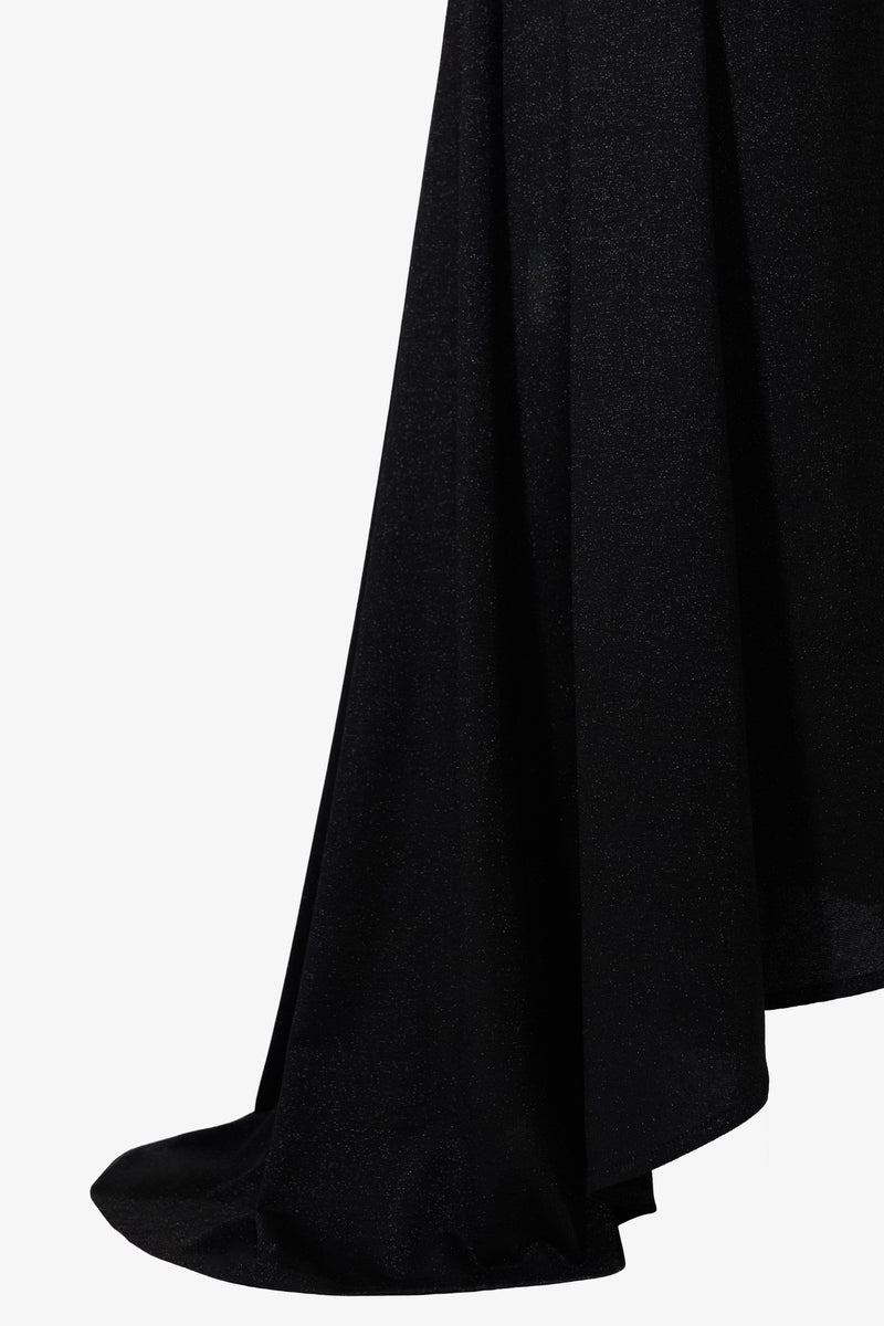 Maxi vestido de punto de diamante con cola