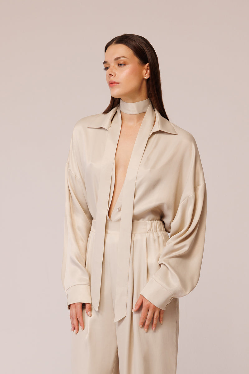 Koszula luźna satynowa