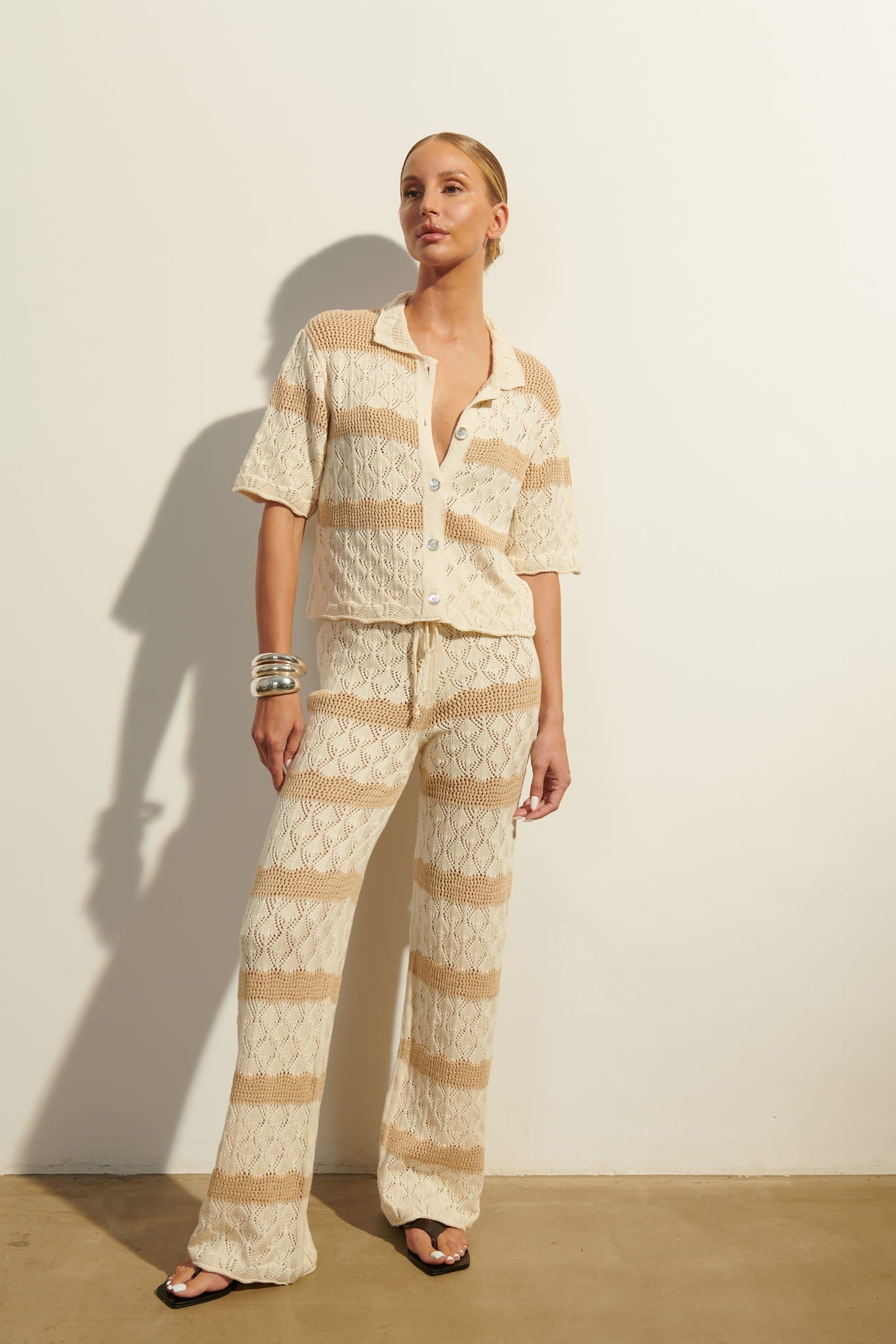 Cream with beige Via sweater image 1