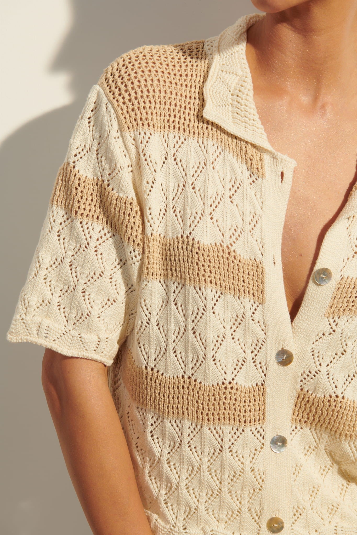Cream with beige Via sweater image 6