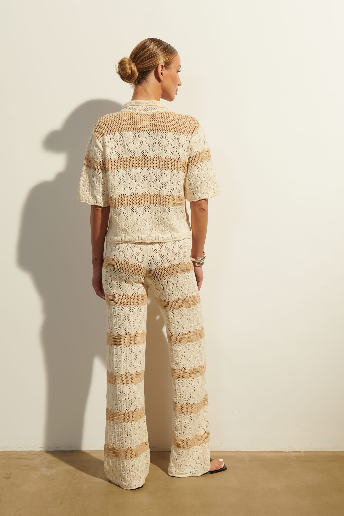Cream with beige Via pants image 4