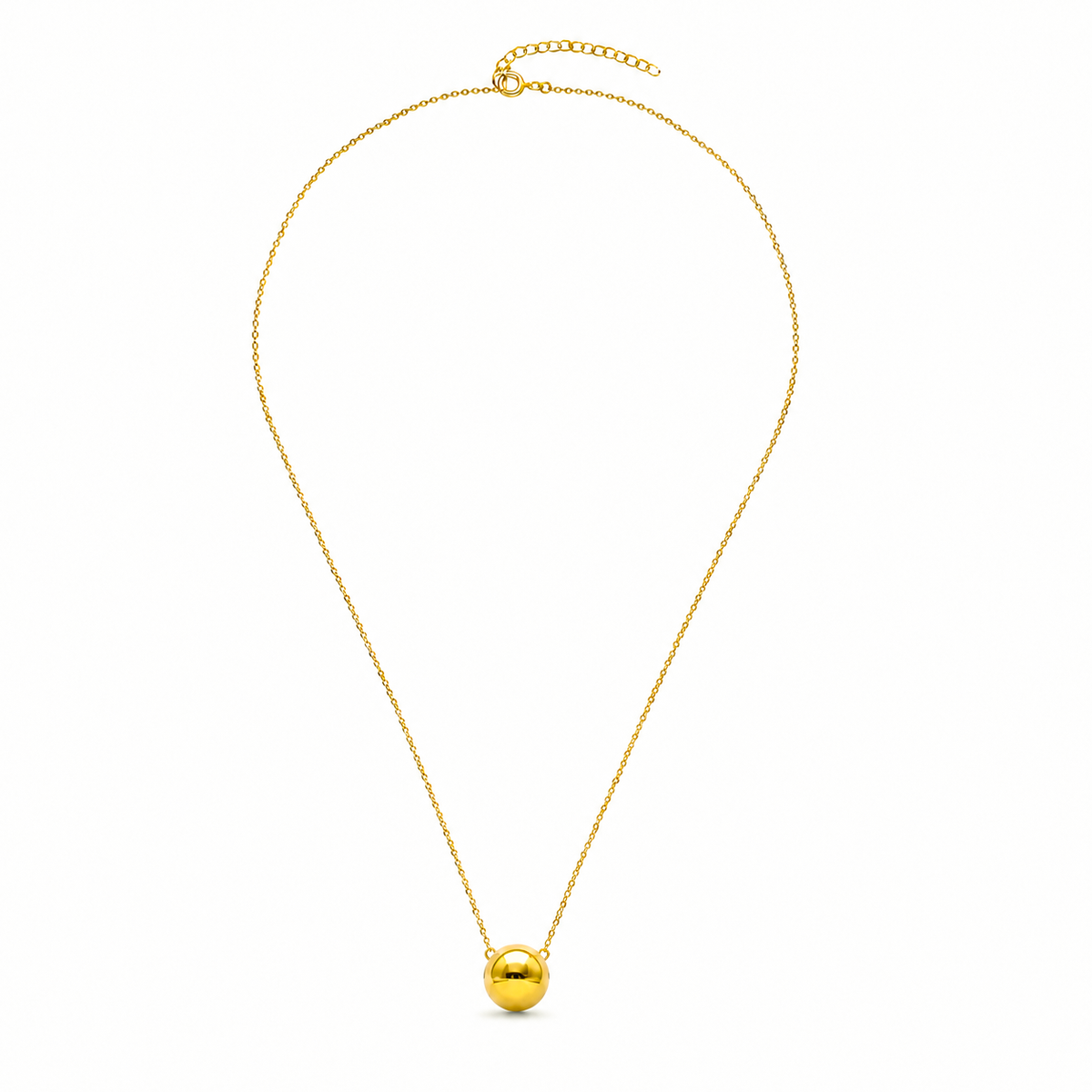 Collana in argento con sfera maxi (argento placcato oro)