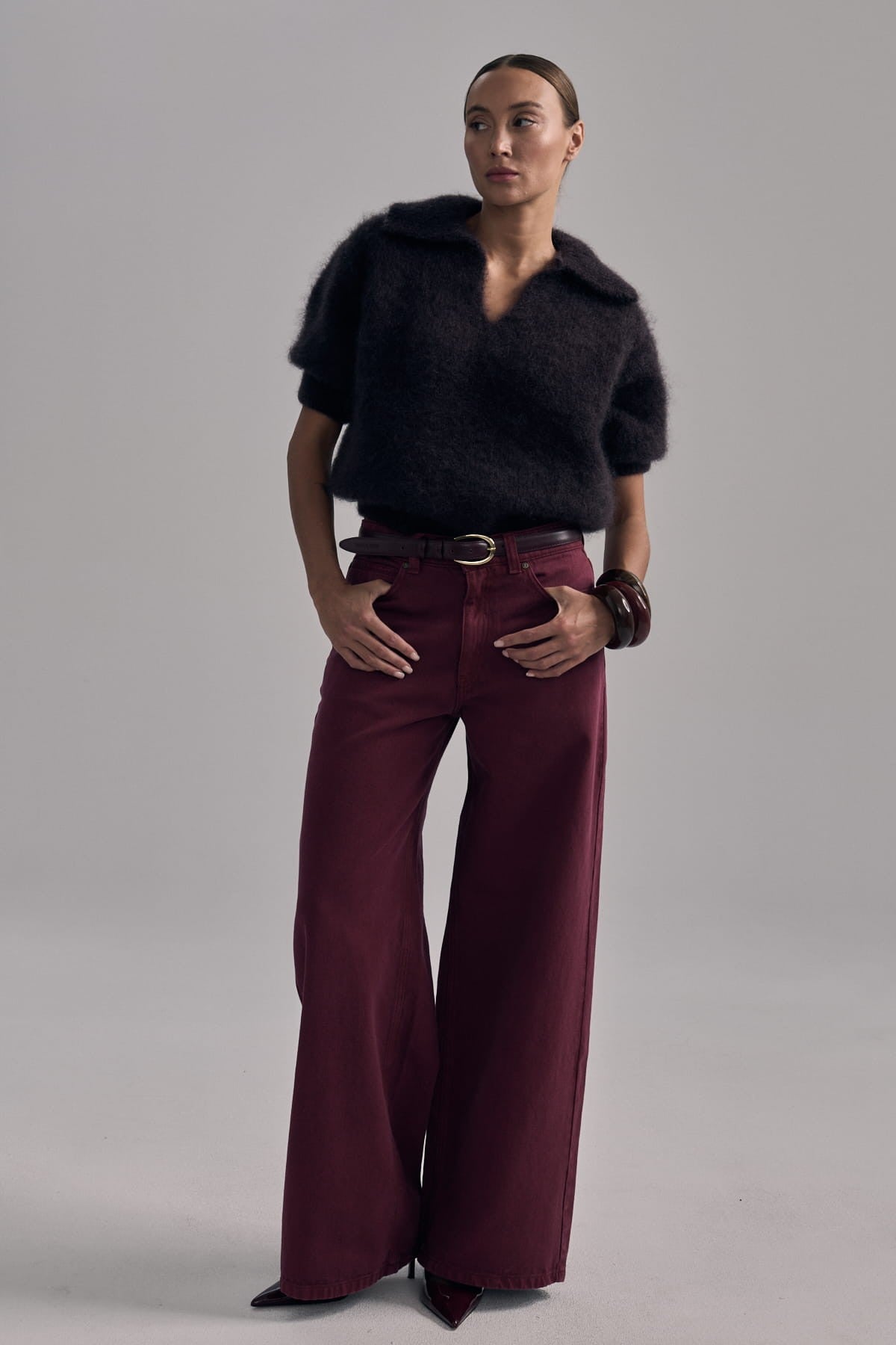 Burgundy Dolly jeans image 1