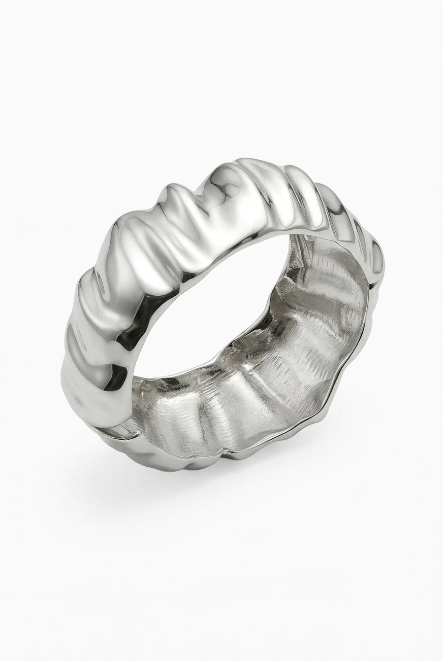 Wide band rigid bracelet