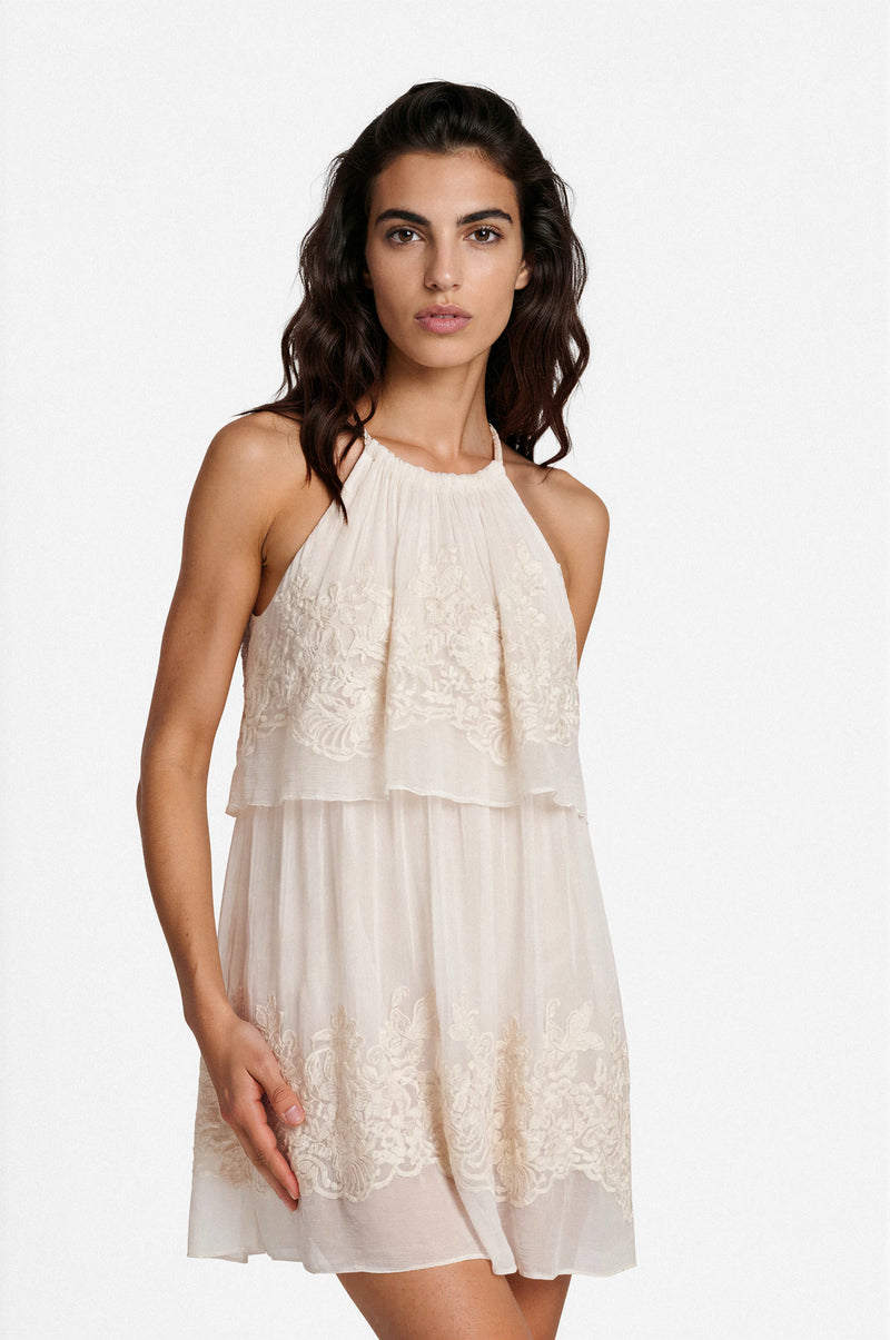 Silk chiffon mini dress
