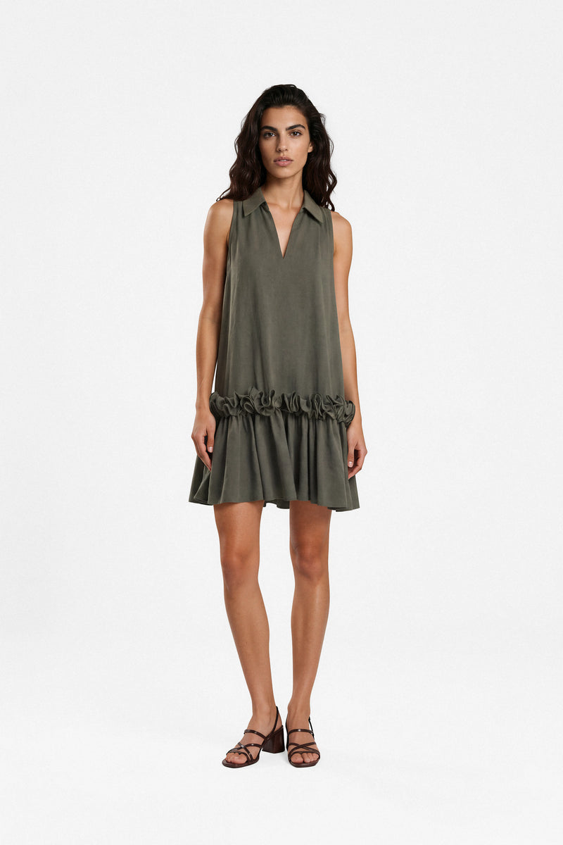 Mini dress with ruffle detail
