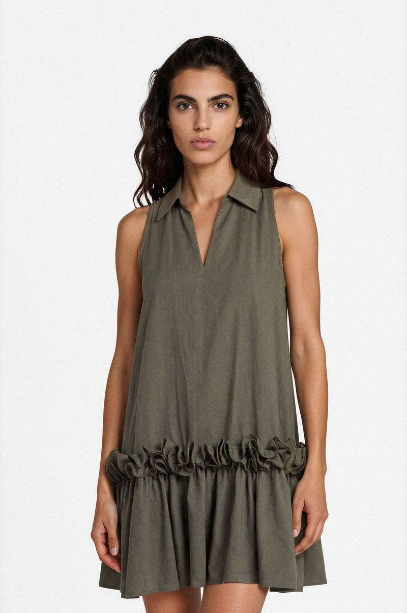 Mini dress with ruffle detail