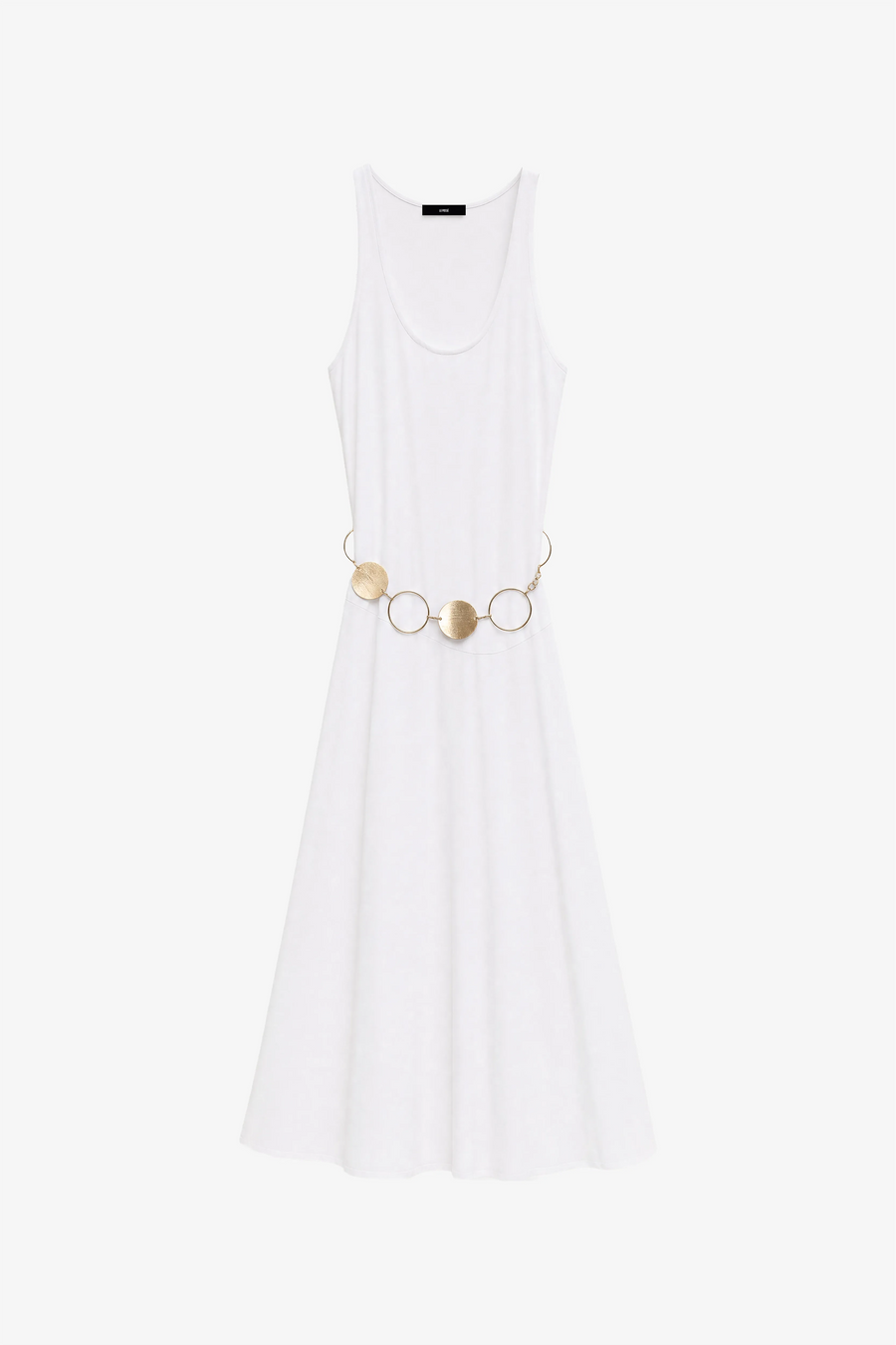 Long dress with metal belt