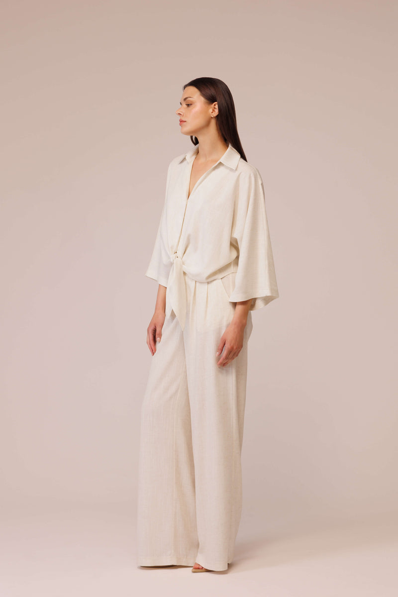 بنطلون بالازو من الكتان