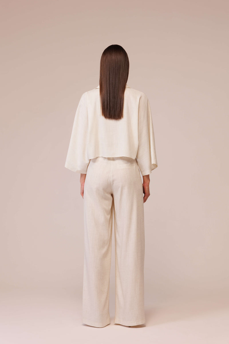 بنطلون بالازو من الكتان