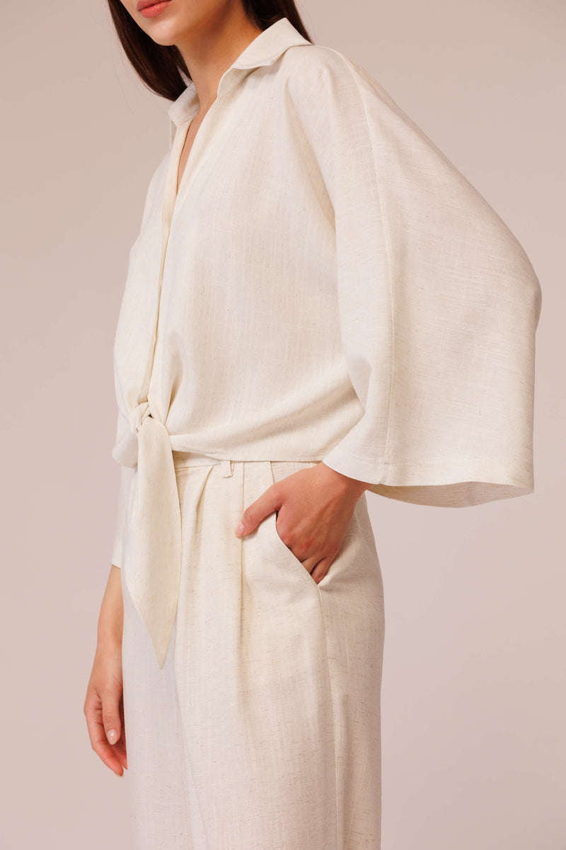 بنطلون بالازو من الكتان