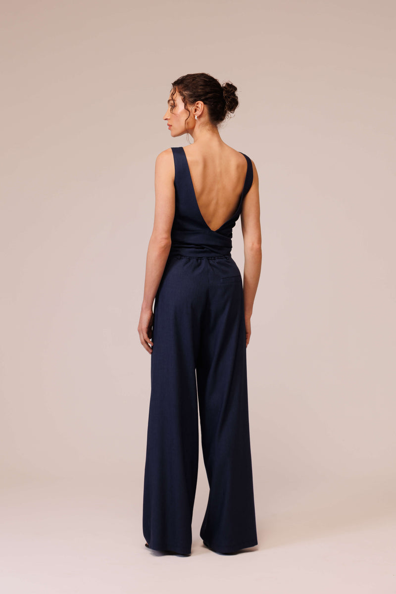 بنطلون بالازو من الكتان