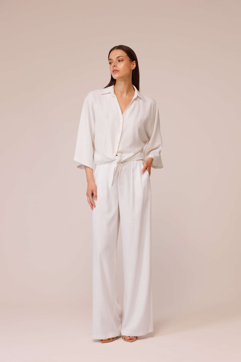 بنطلون بالازو من الكتان