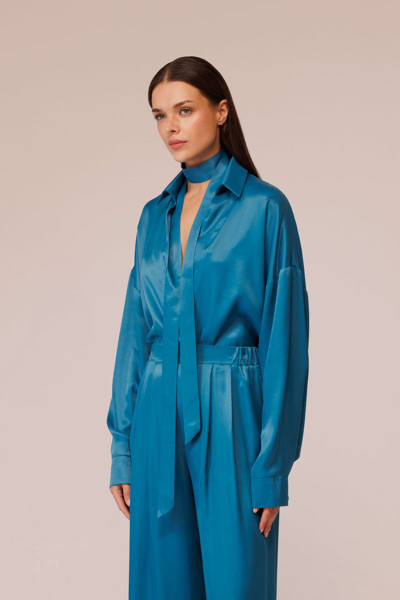 قميص ساتان فضفاض