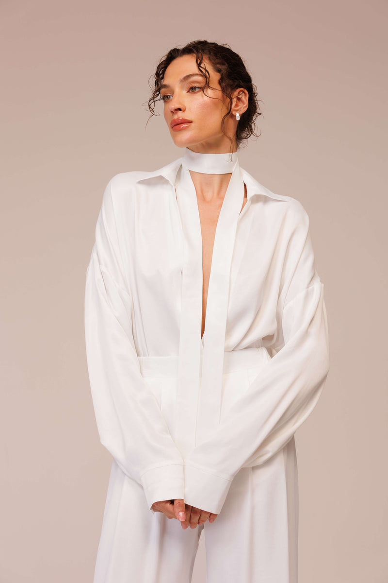 قميص ساتان فضفاض