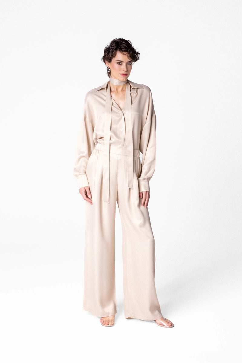Relaxed satin shirt