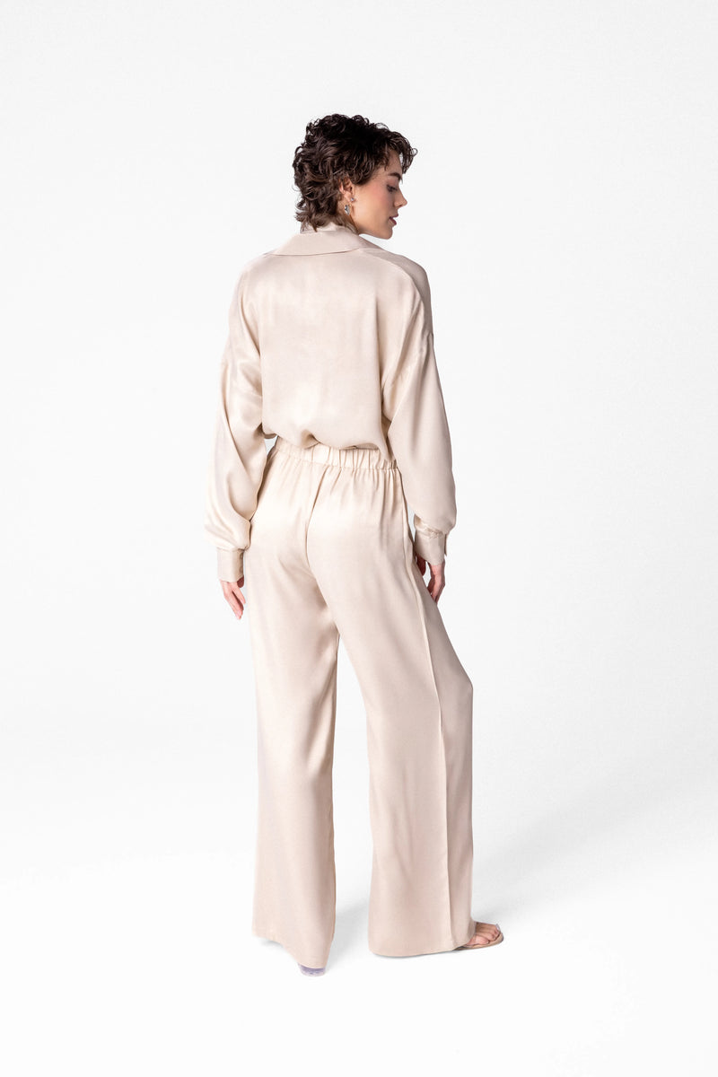 Relaxed satin shirt