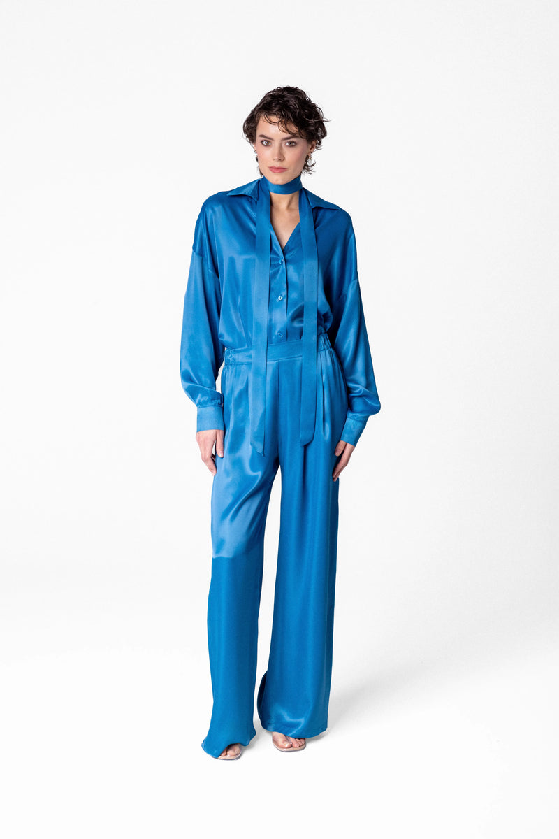 Relaxed satin shirt