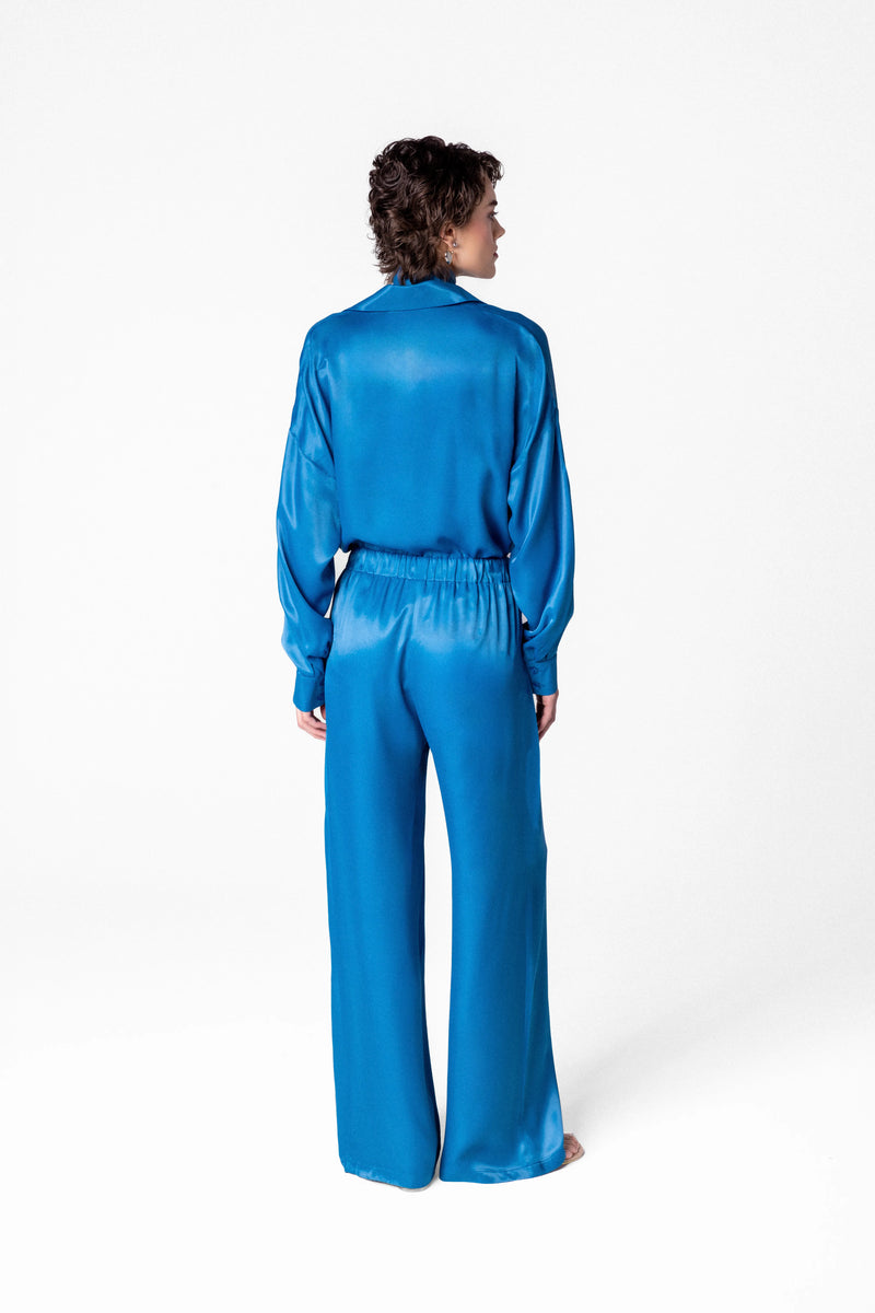 Relaxed satin shirt