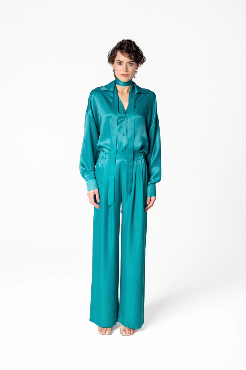 Relaxed satin shirt