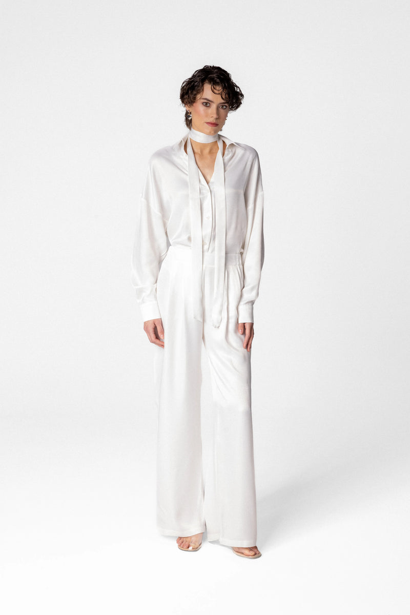 Relaxed satin shirt