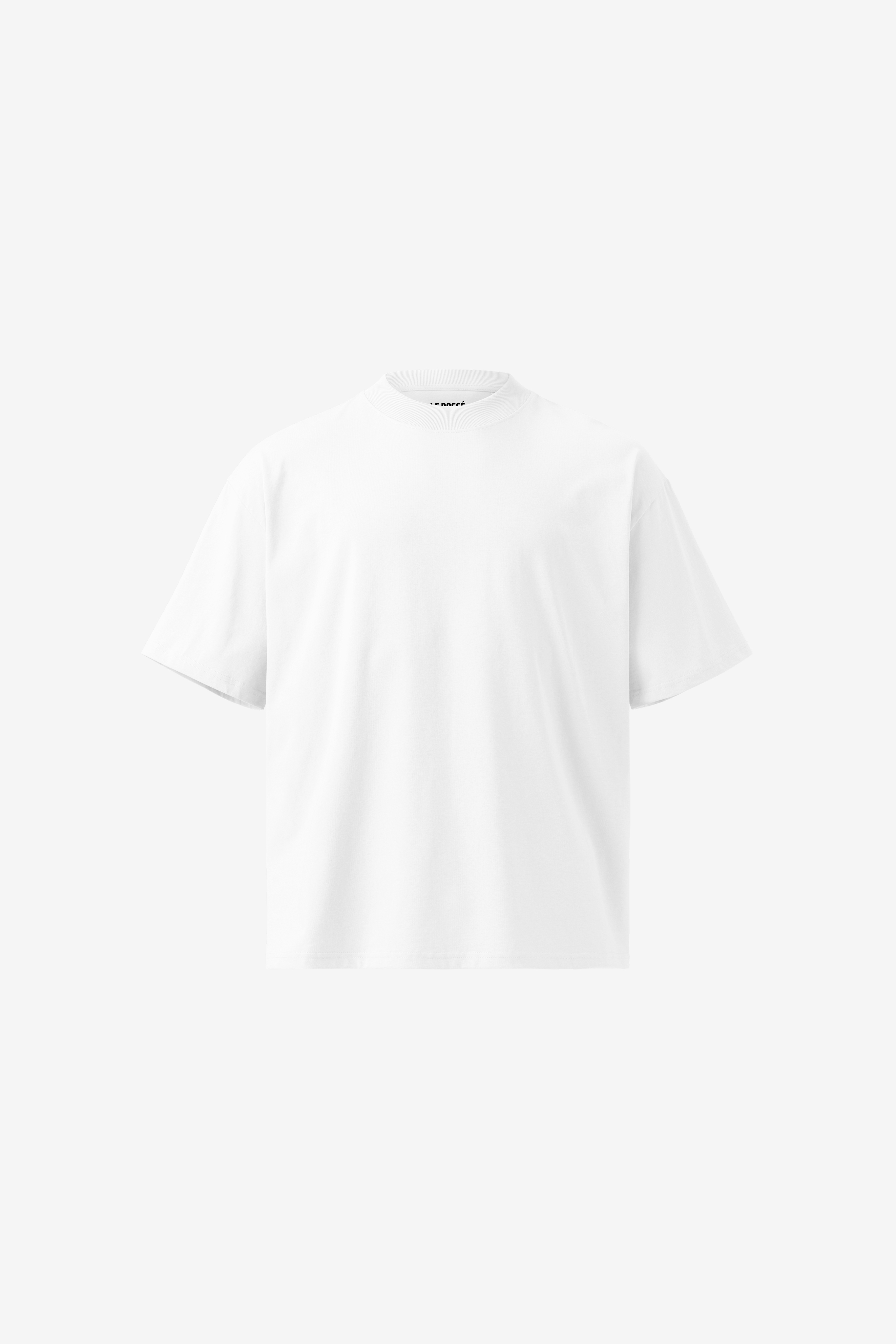 T-shirt oversize z organicznej bawełny z wysokim kołnierzem