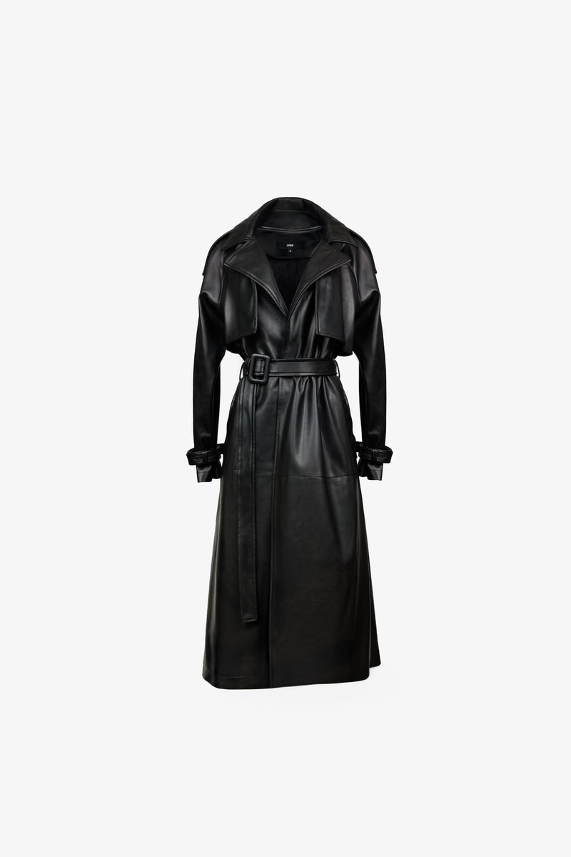 Trencz skórzany maxi