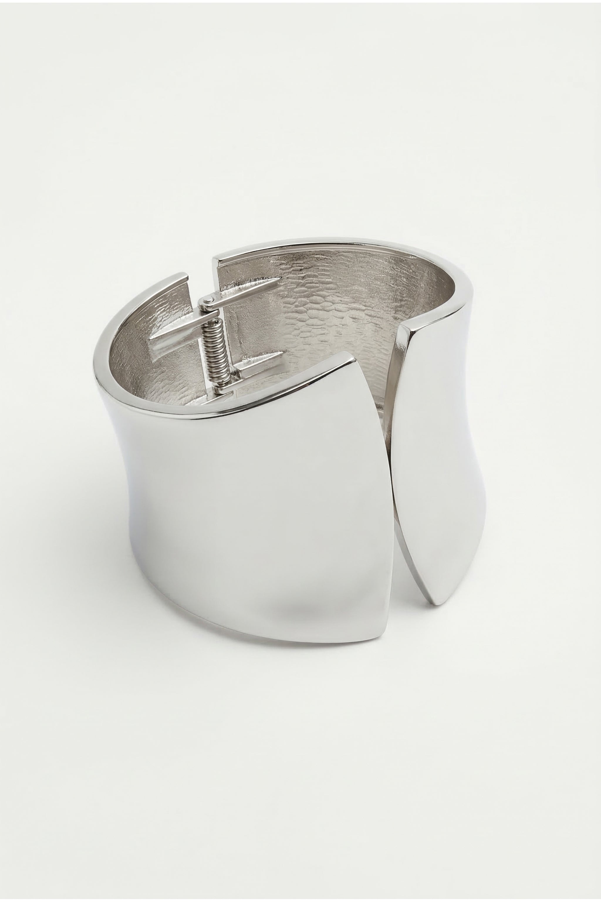Smooth wide cuff bracelet in silver image 1