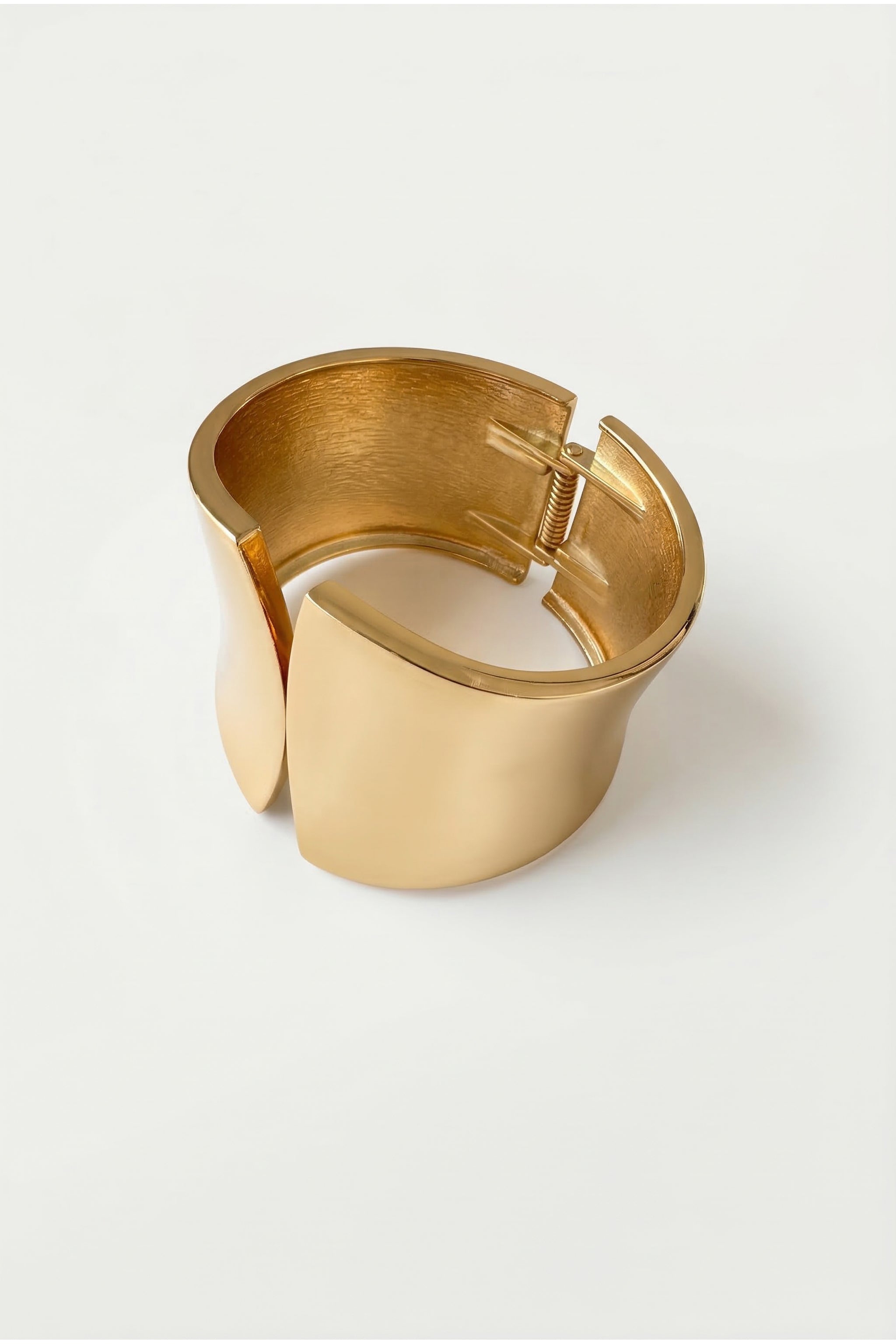 Smooth wide cuff bracelet in gold image 1