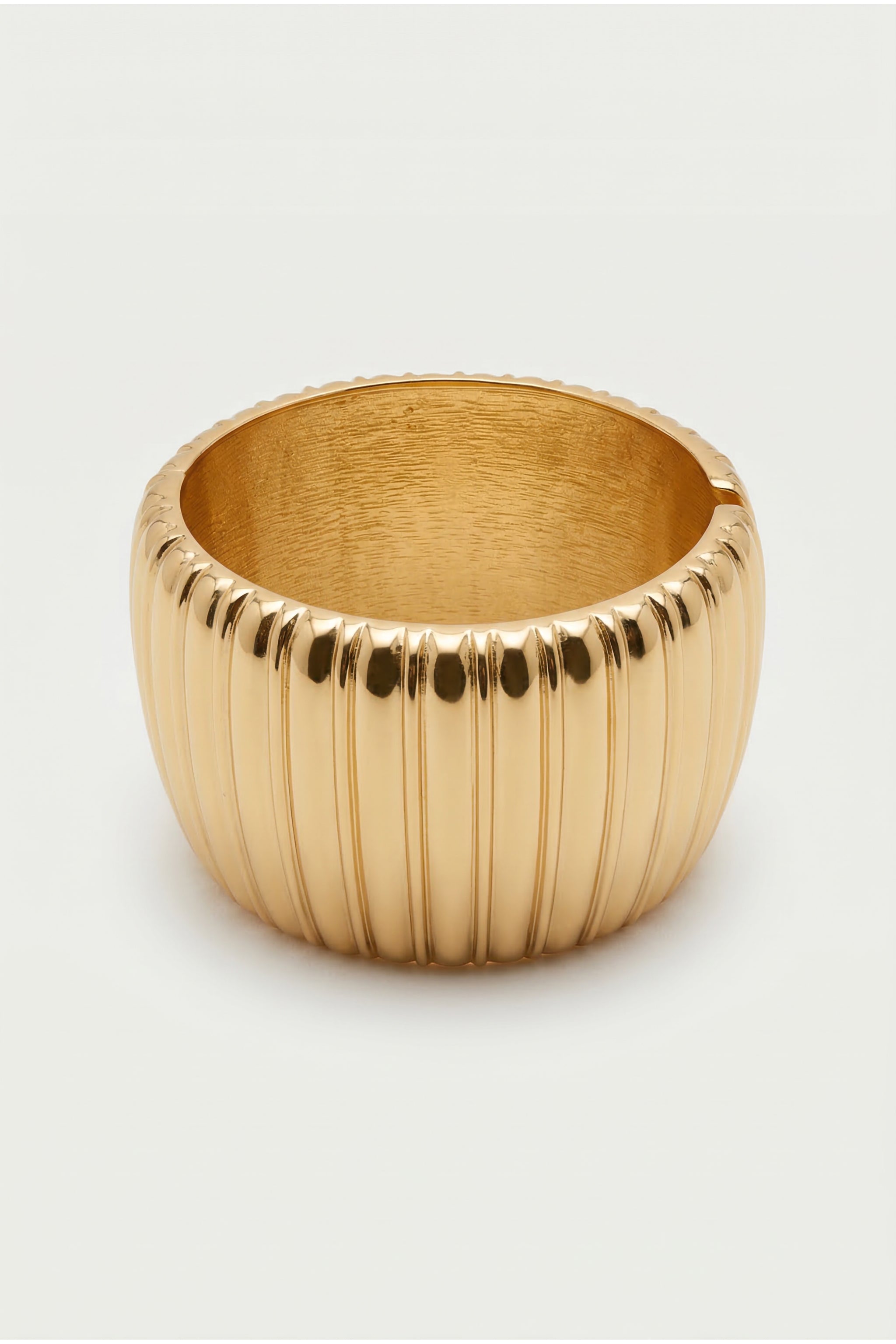 Ribbed relief cuff bracelet in gold image 2