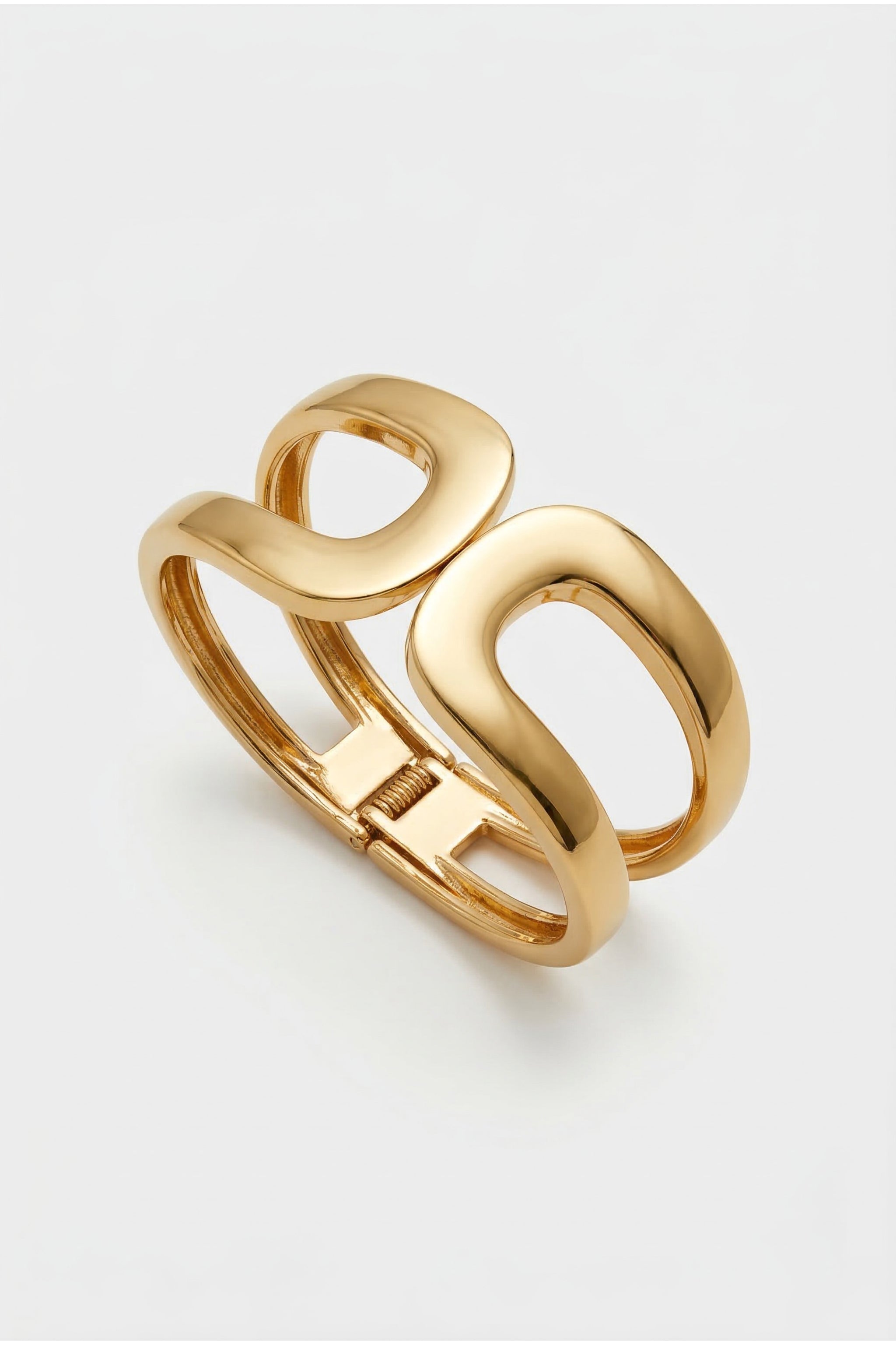 Double band cuff bracelet in gold image 1
