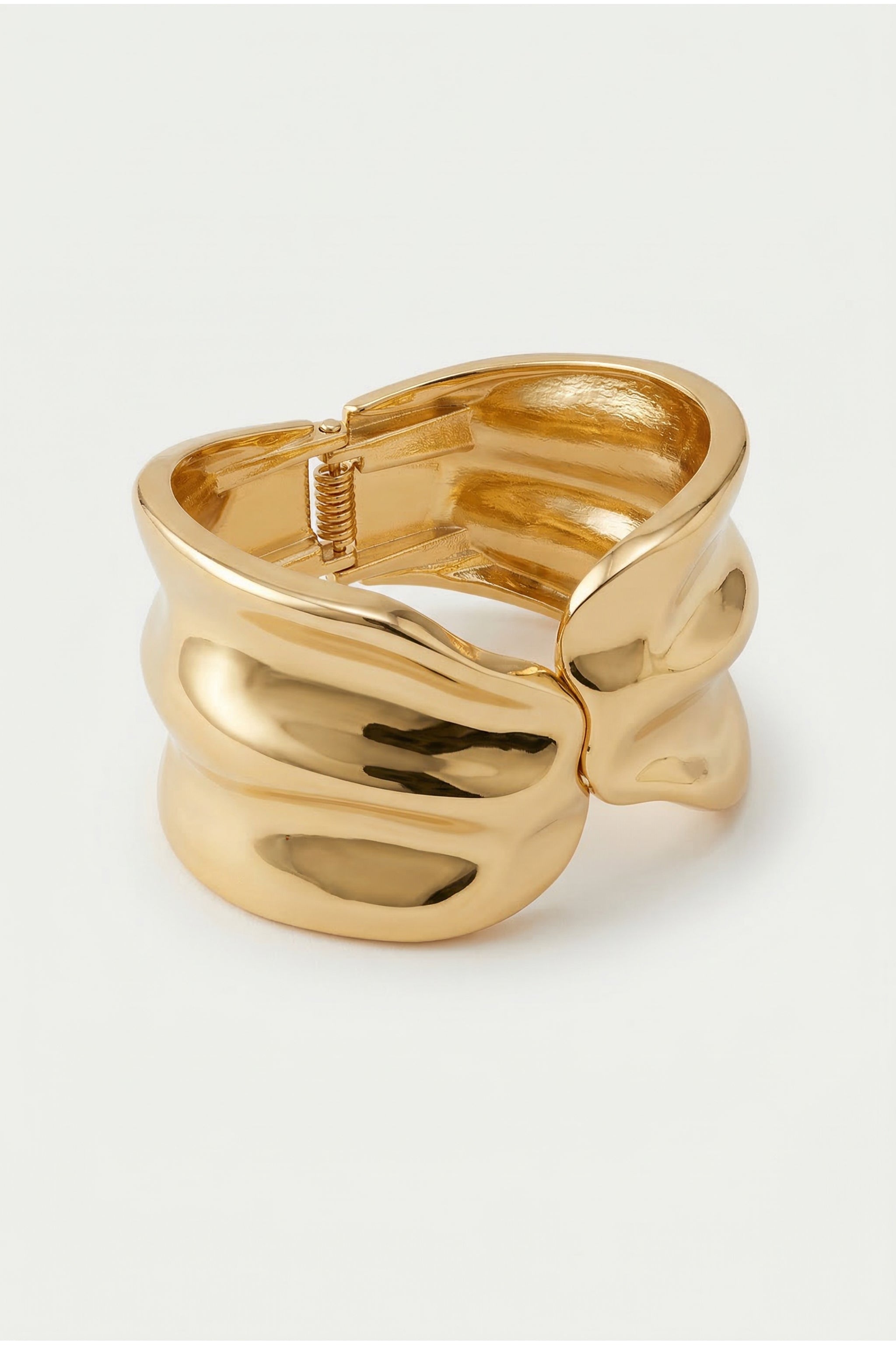 Sculptural wave cuff bracelet in gold image 1