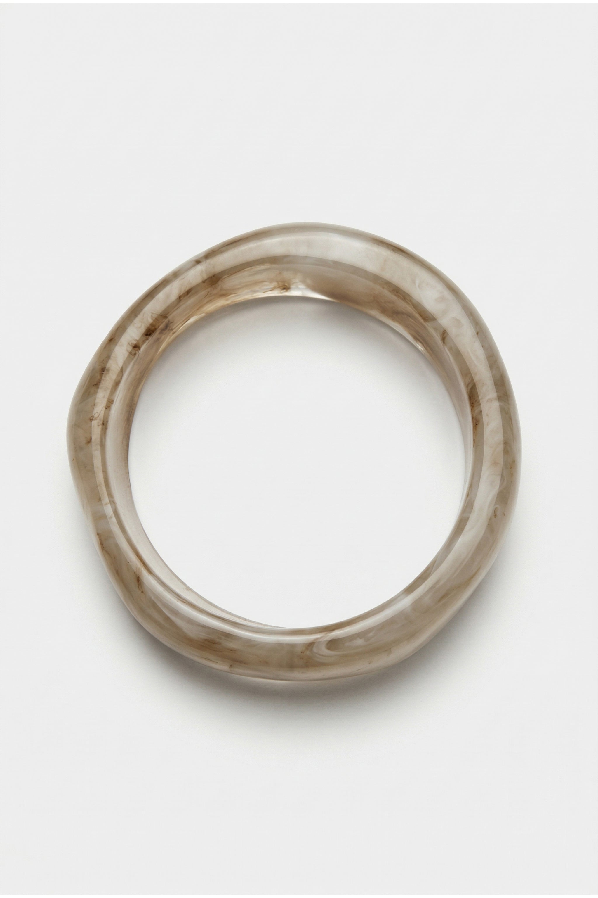 Rounded resin cuff bracelet in grey image 1