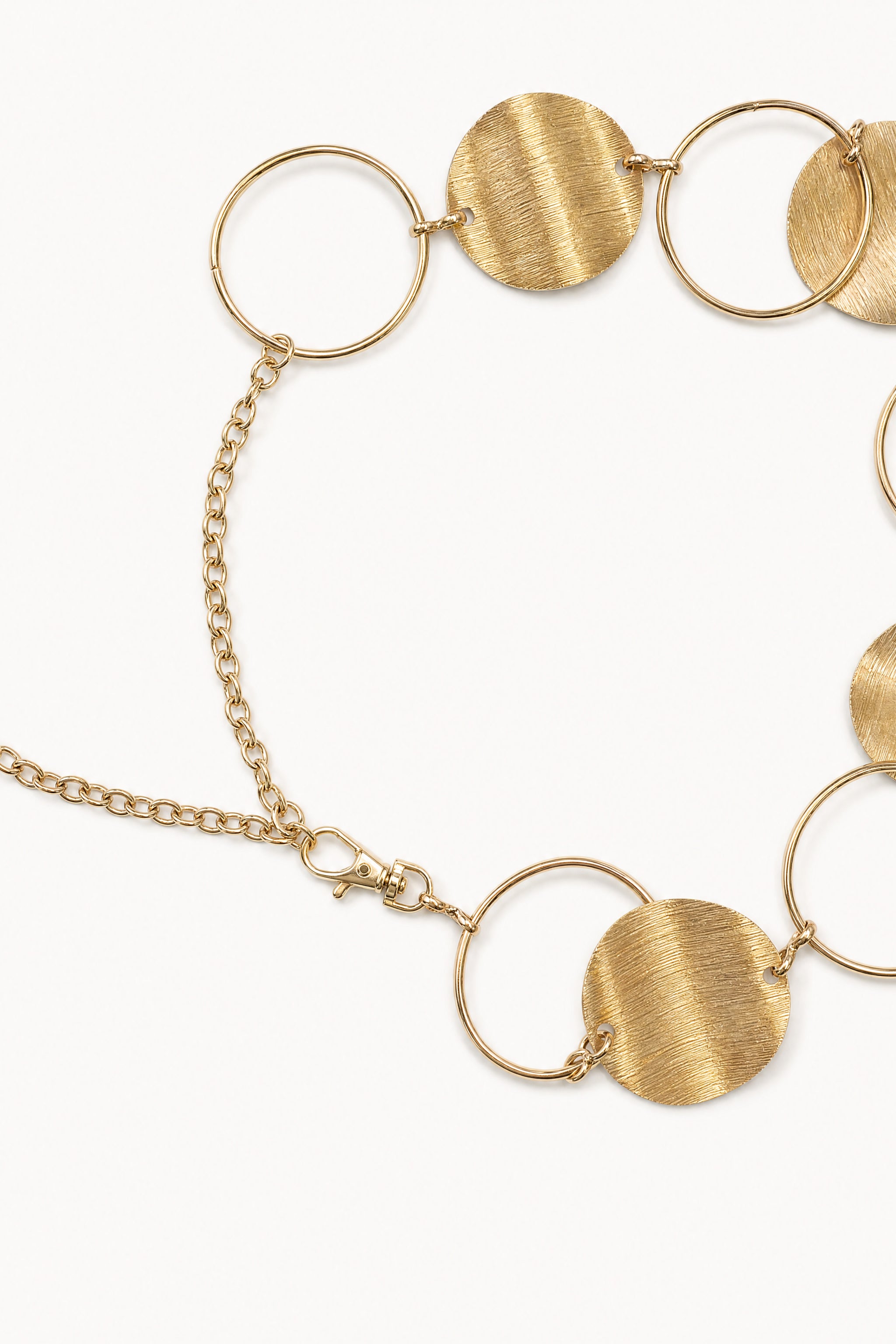 Circle and disc chain belt in gold, image 2