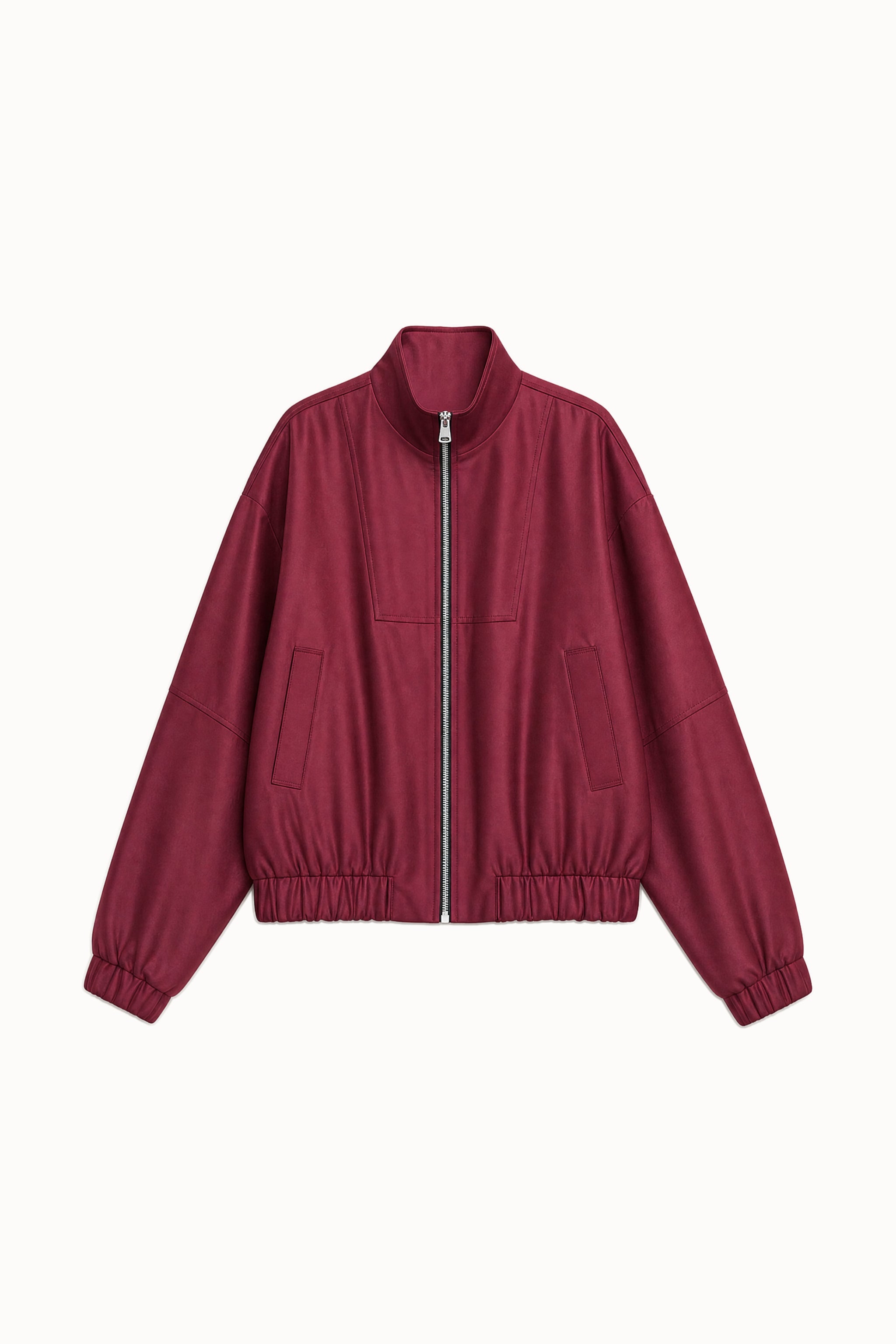 Fluid satin bomber jacket in red packshot image 1