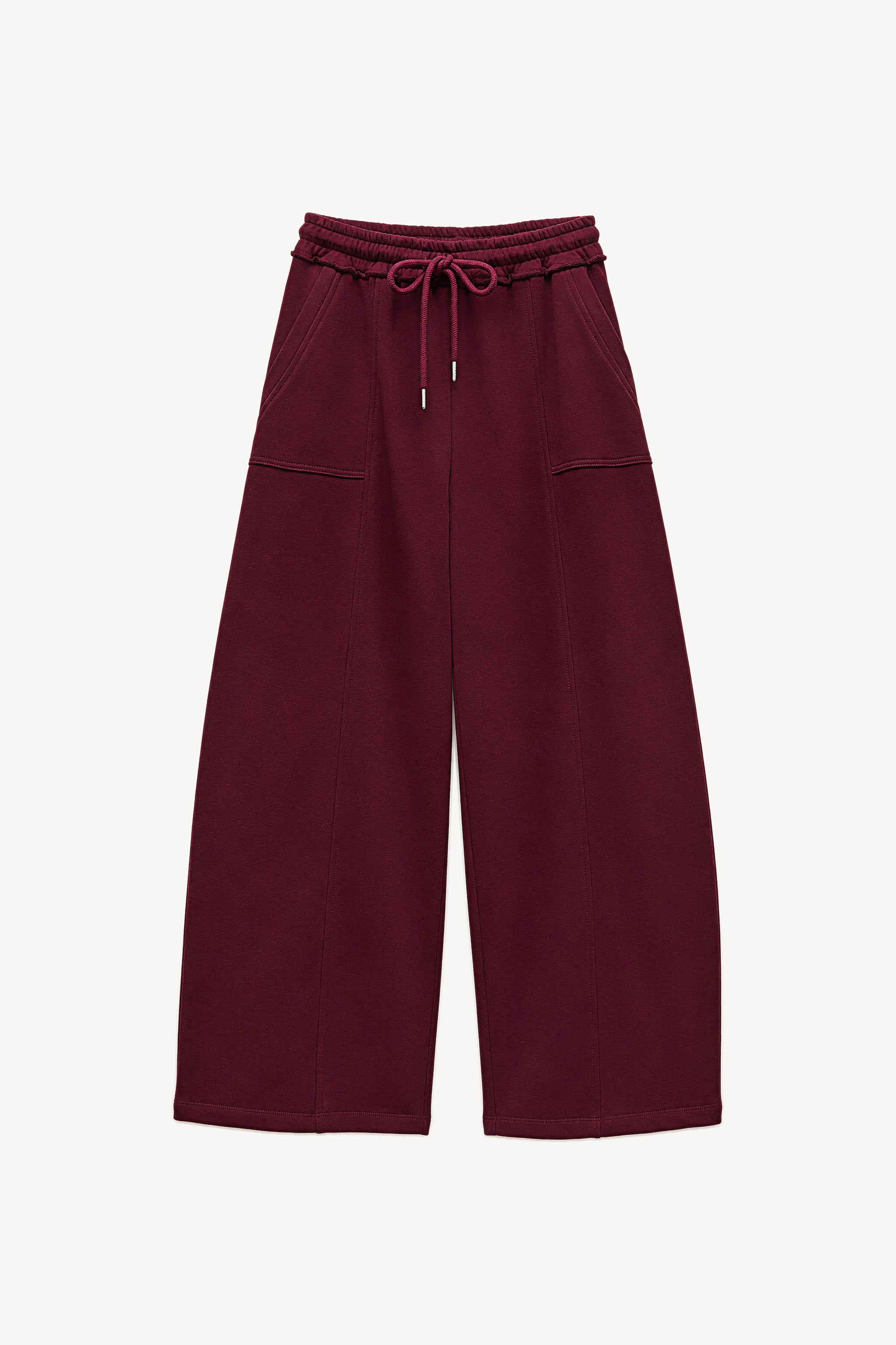 Cotton drawstring joggers in red packshot image 1
