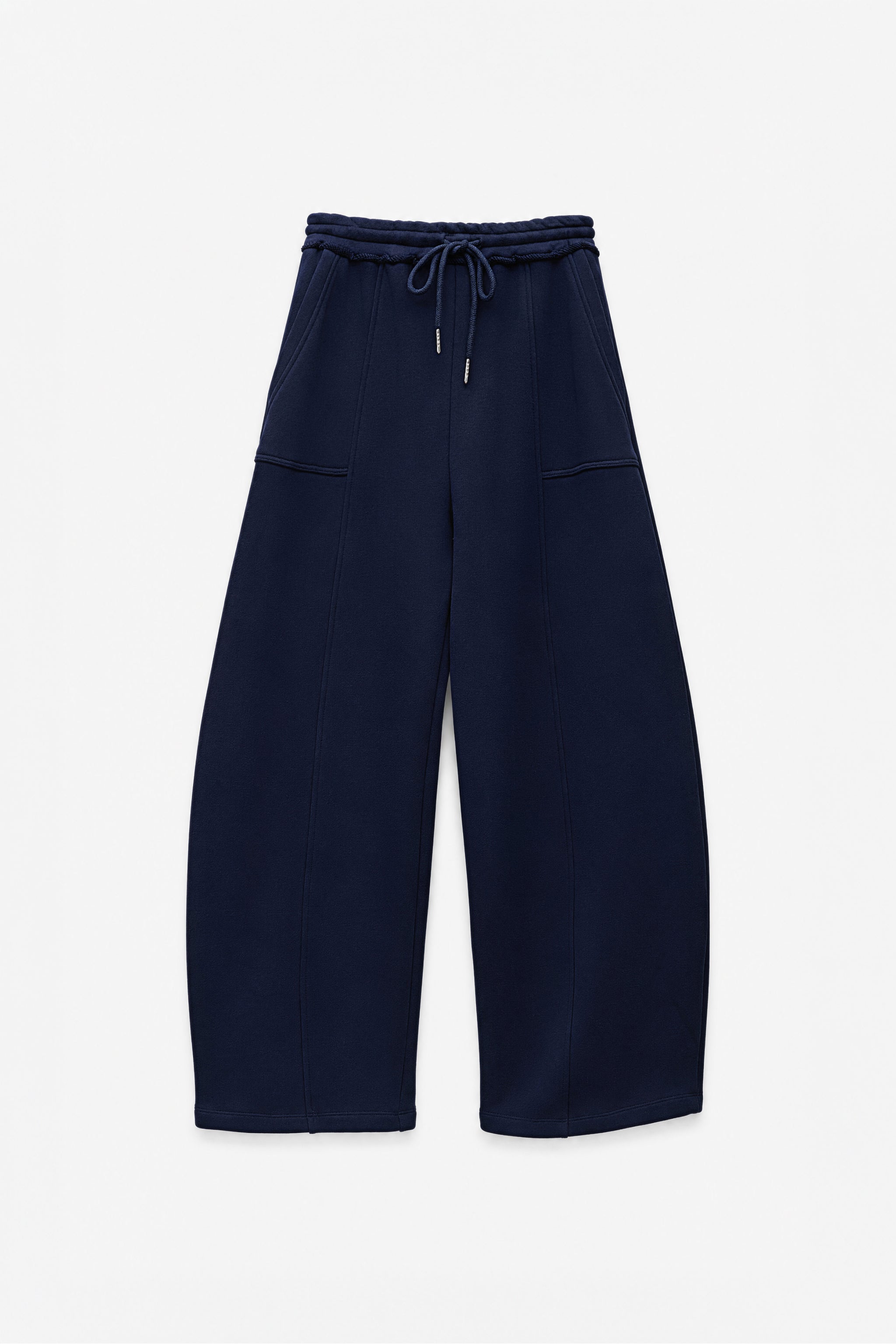 Cotton drawstring joggers in navy packshot image 1