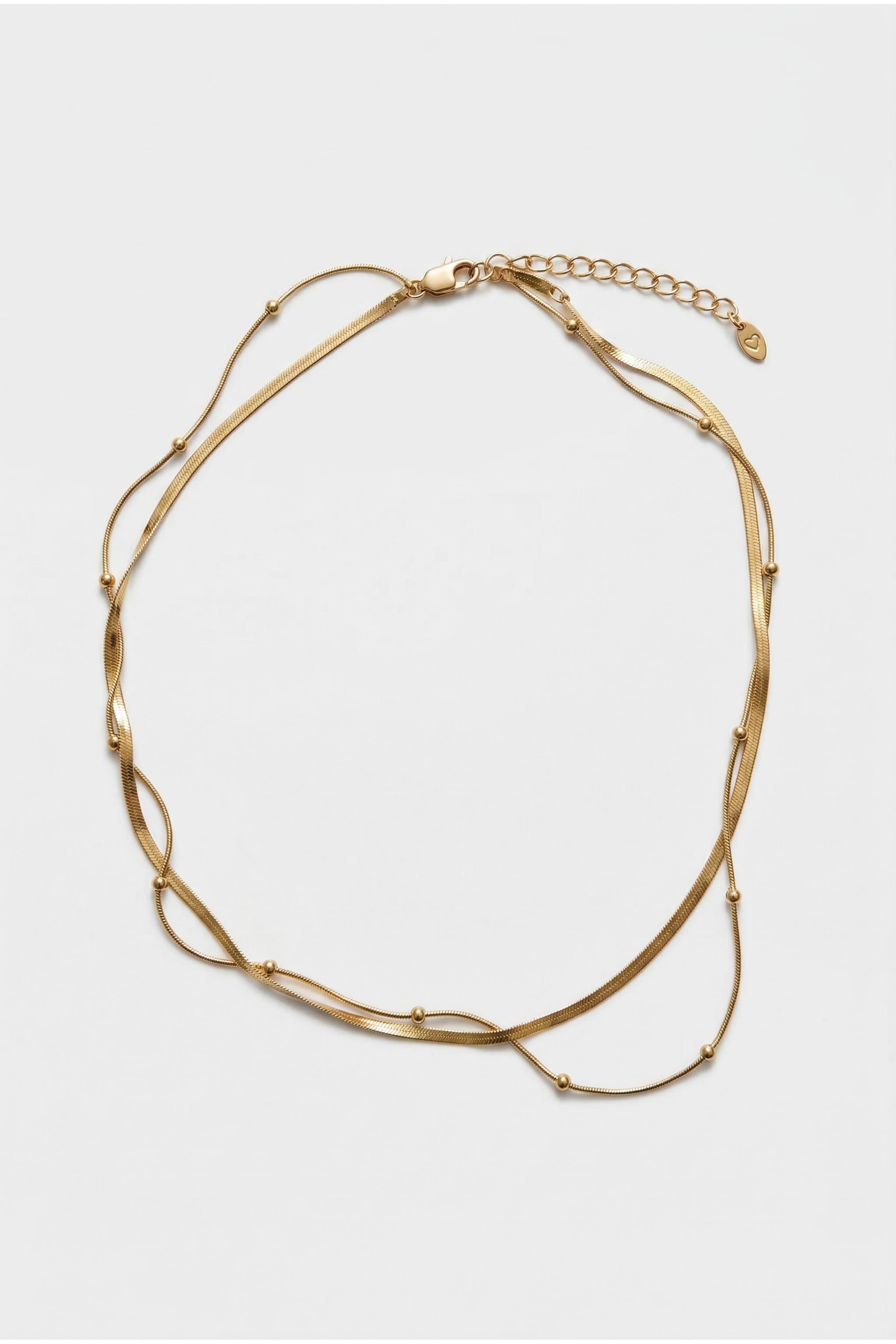 Double strand sphere necklace in gold image 1