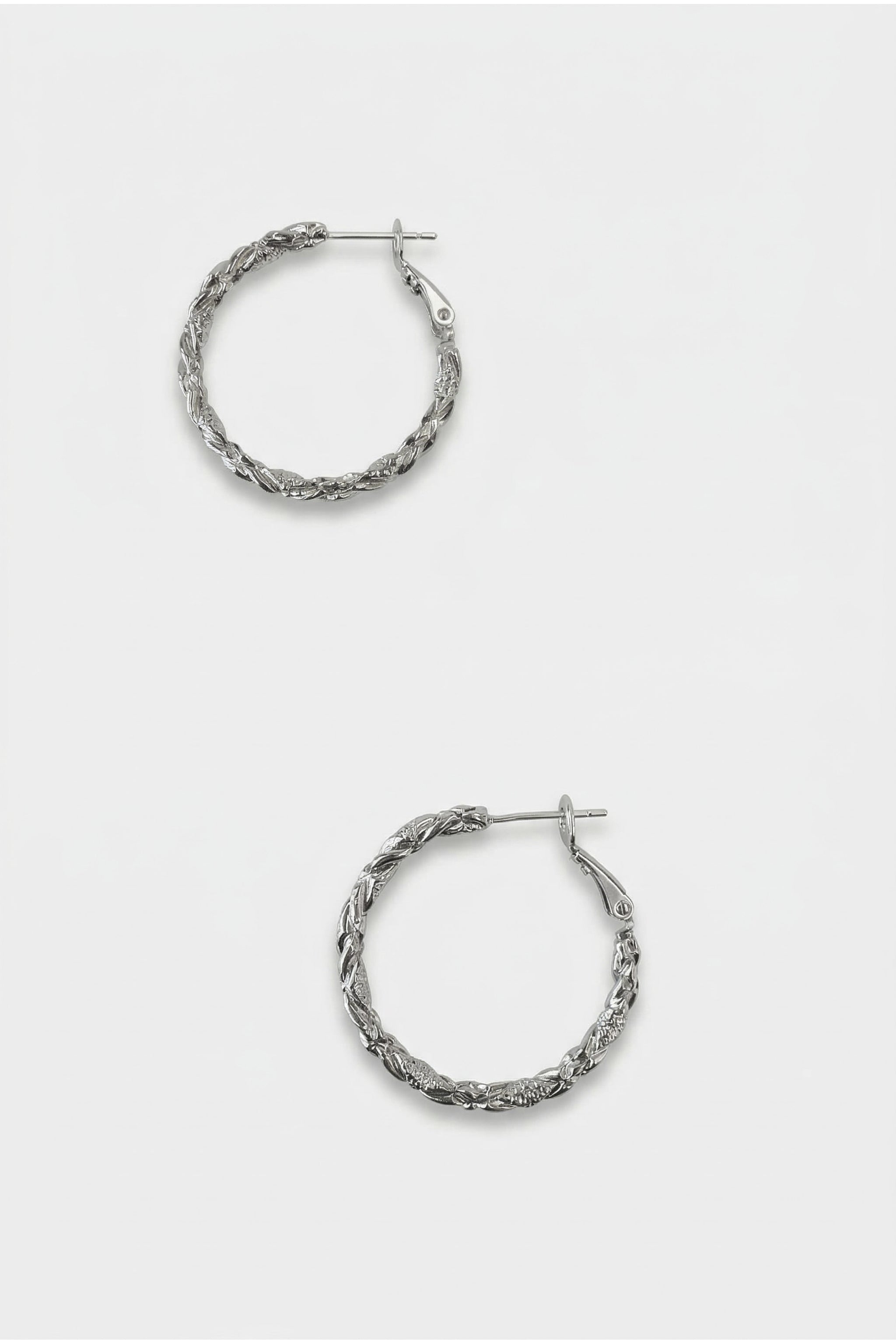 Braided hoop earrings in silver