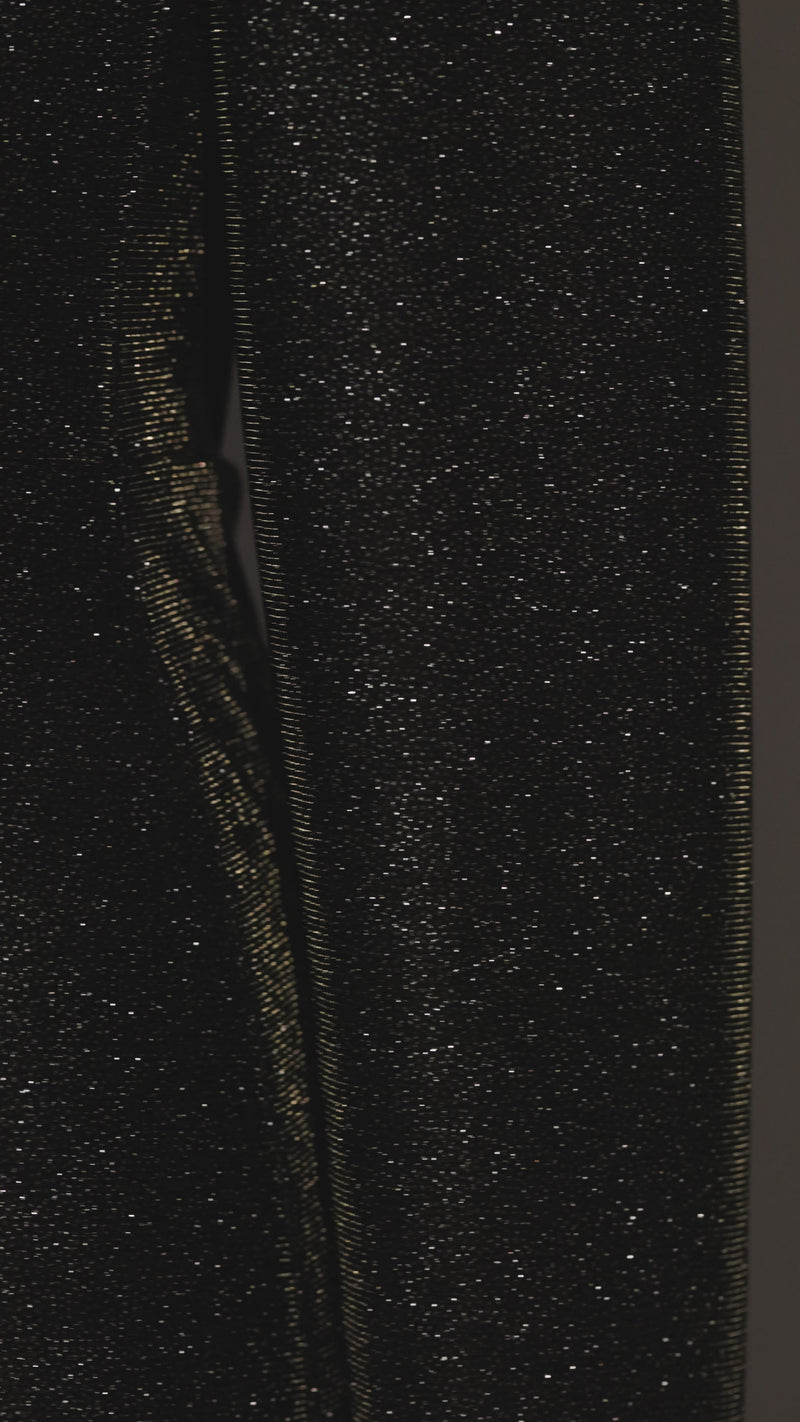 Vestido bicolor para eventos en tejido dorado y plateado