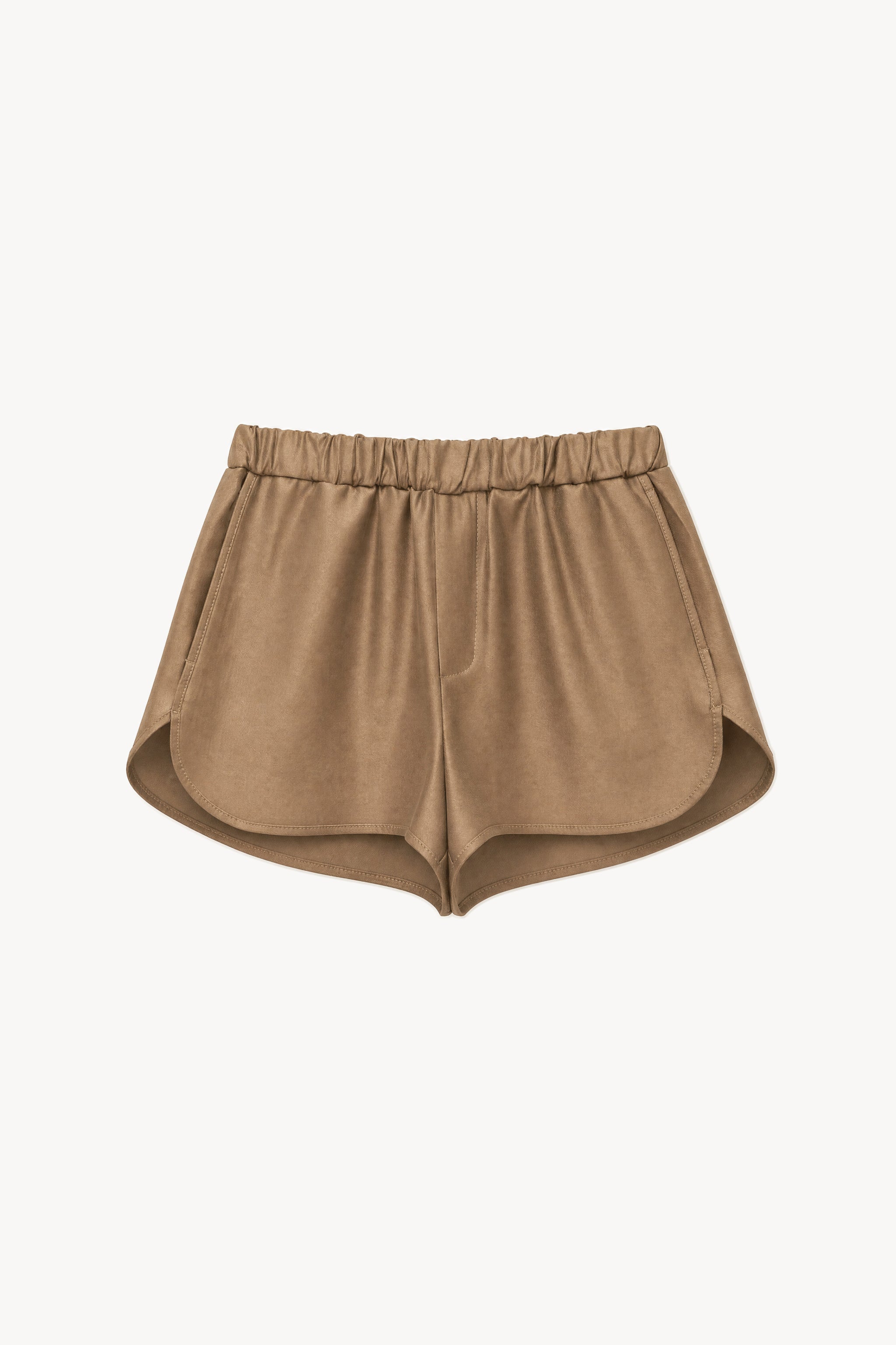 Fluid satin pull on shorts in gold packshot image 1