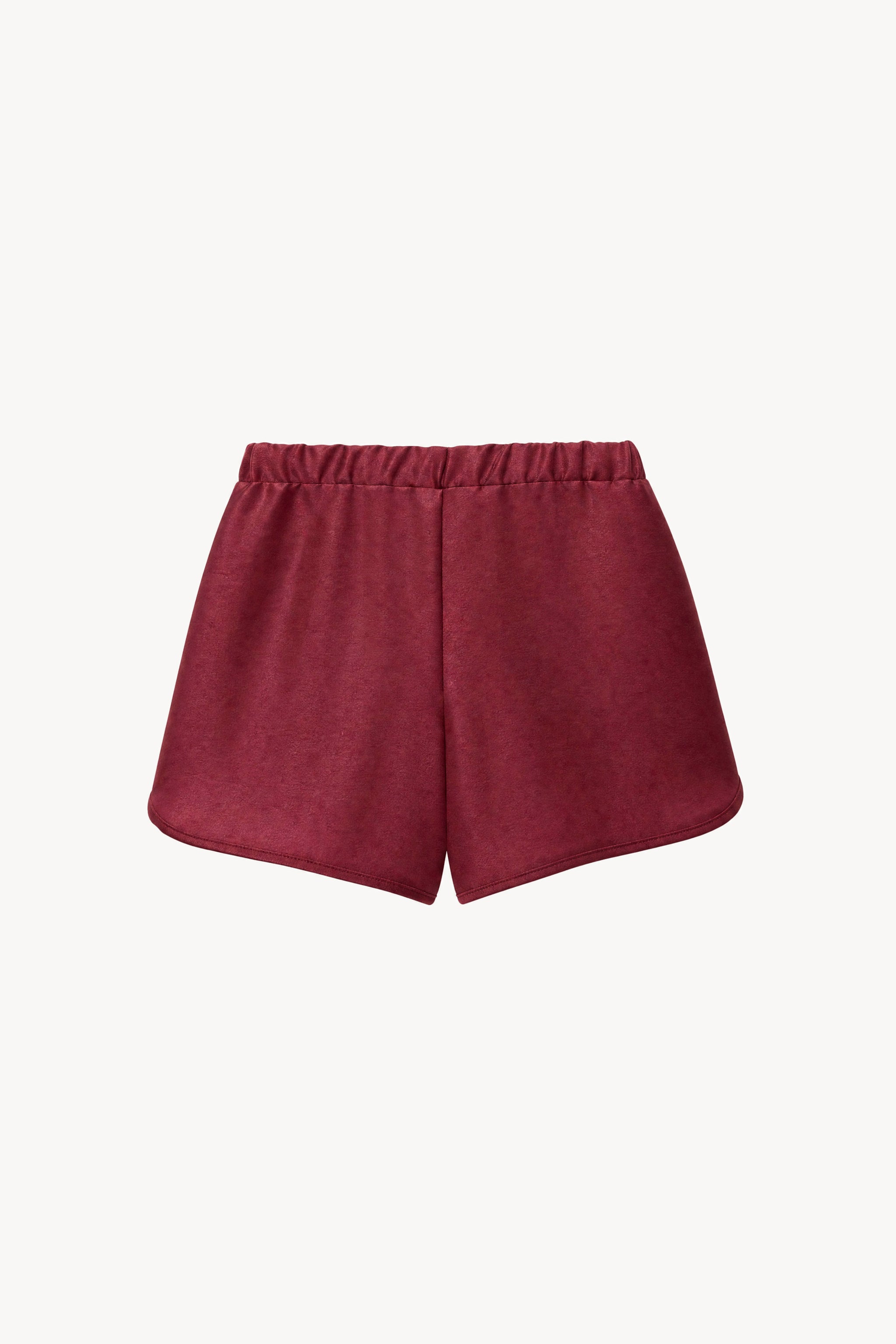 Fluid satin pull on shorts in red packshot image 2