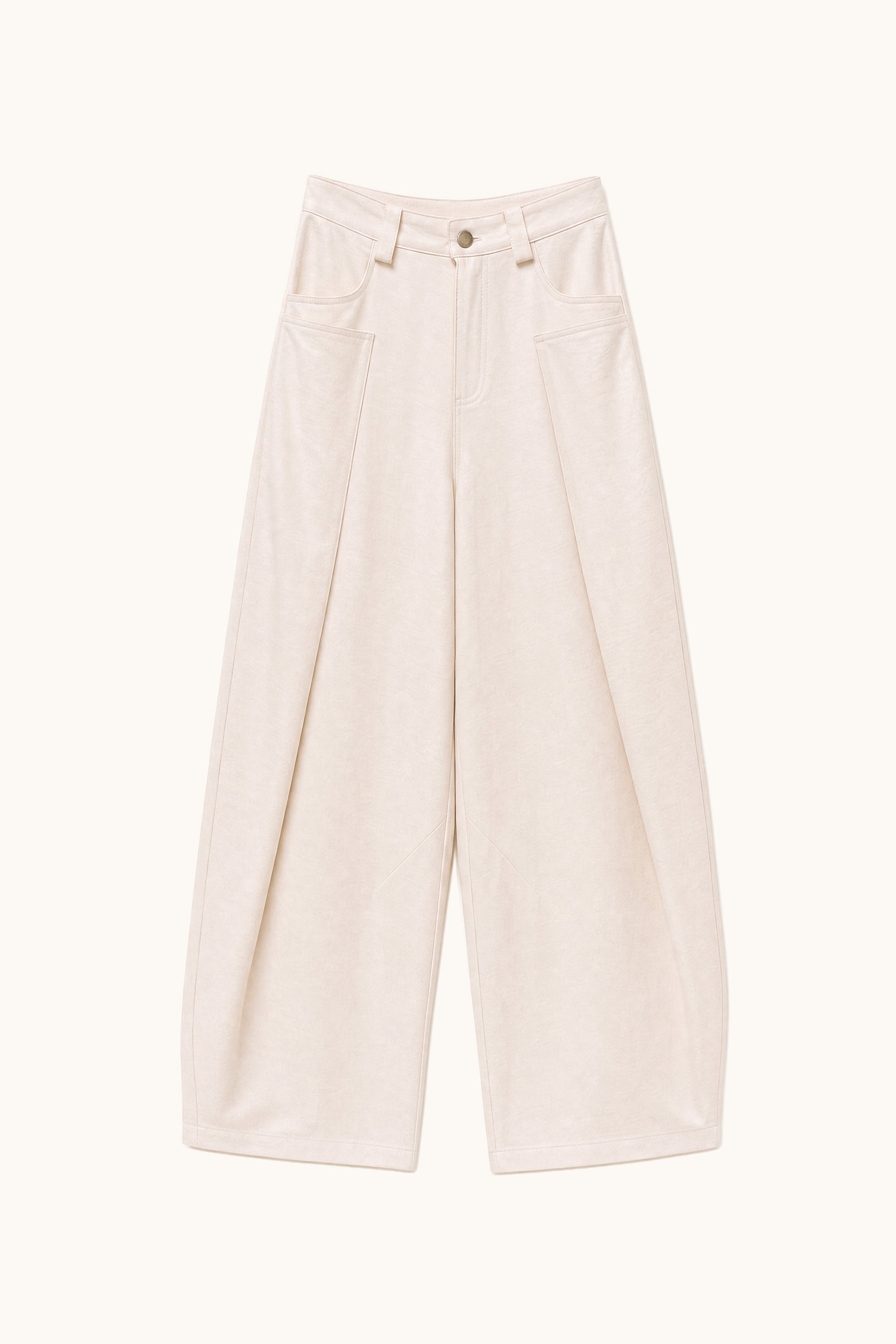 Satin pleated wide leg trousers in pearl packshot image 1